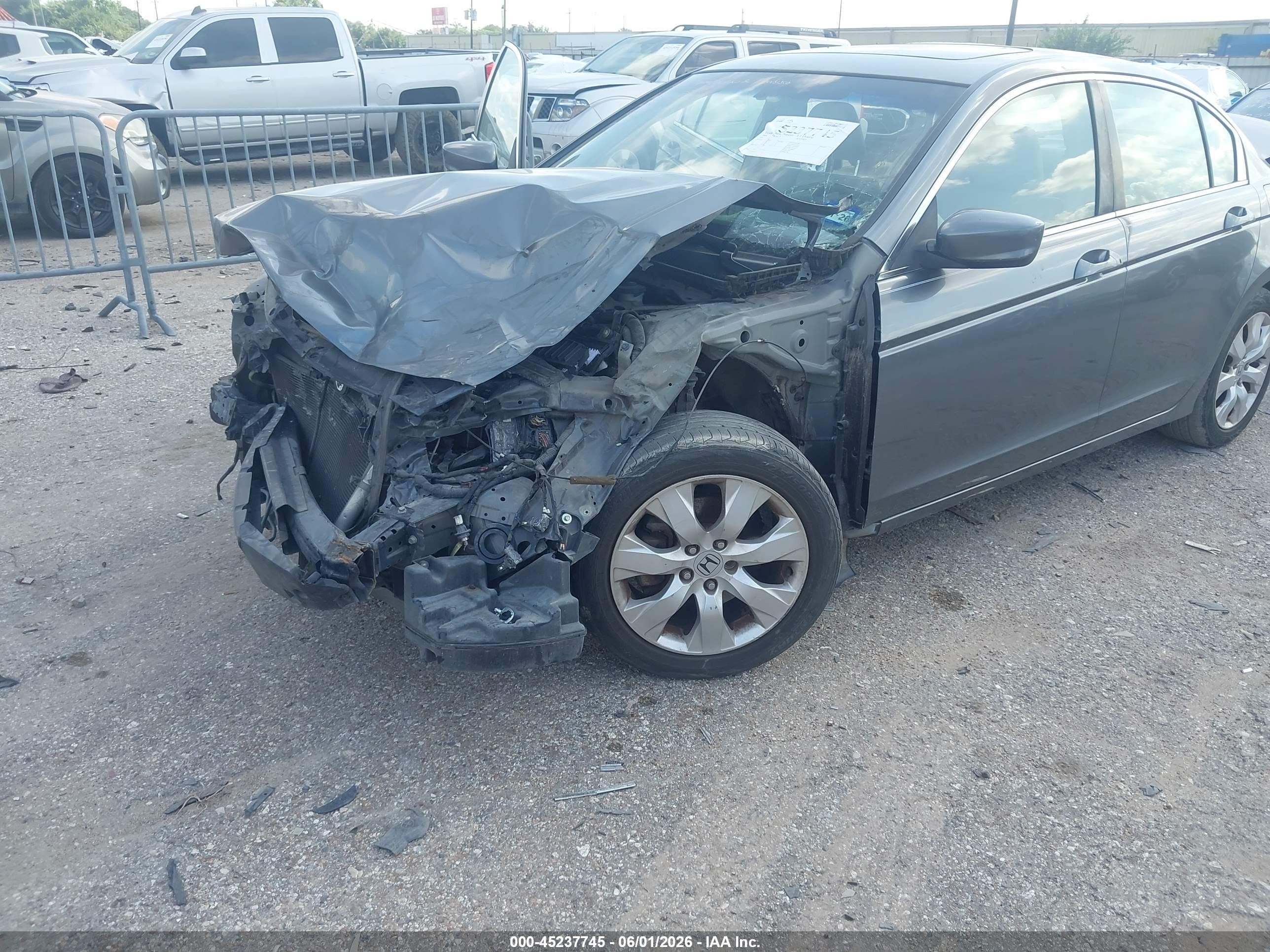 2008 Honda Accord 2.4 Ex-l Gray vin: JHMCP268X8C047370