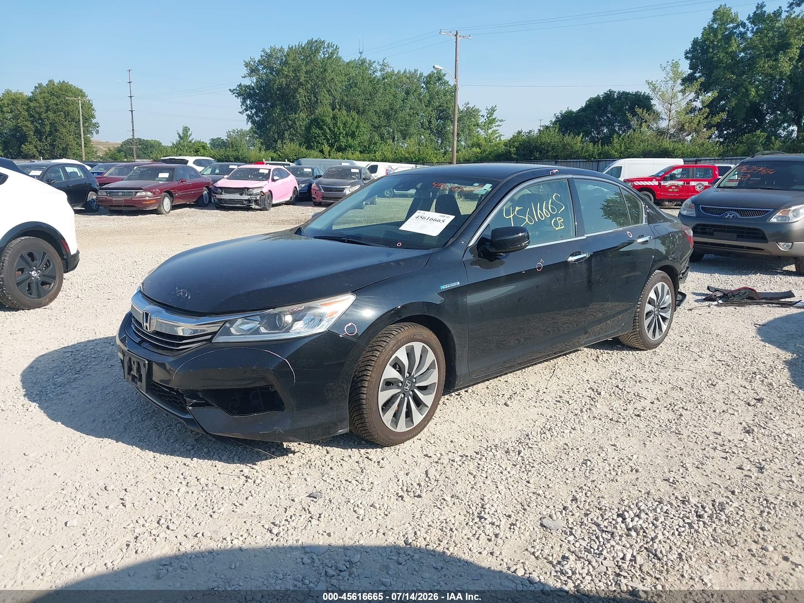 2017 Honda Accord Hybrid Black vin: JHMCR6F33HC010263