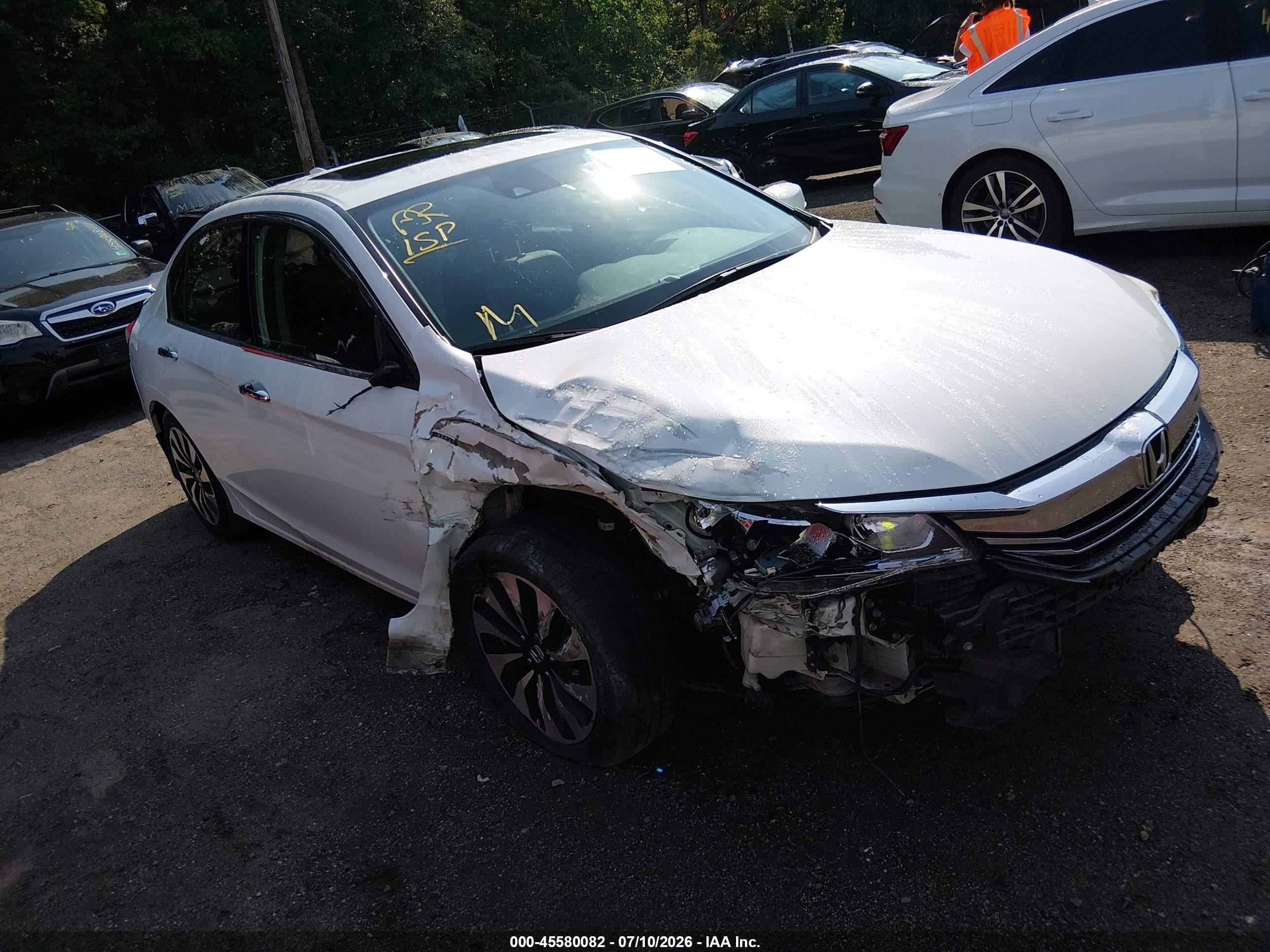 2017 Honda Accord Hybrid Ex-l Белый vin: JHMCR6F53HC030613