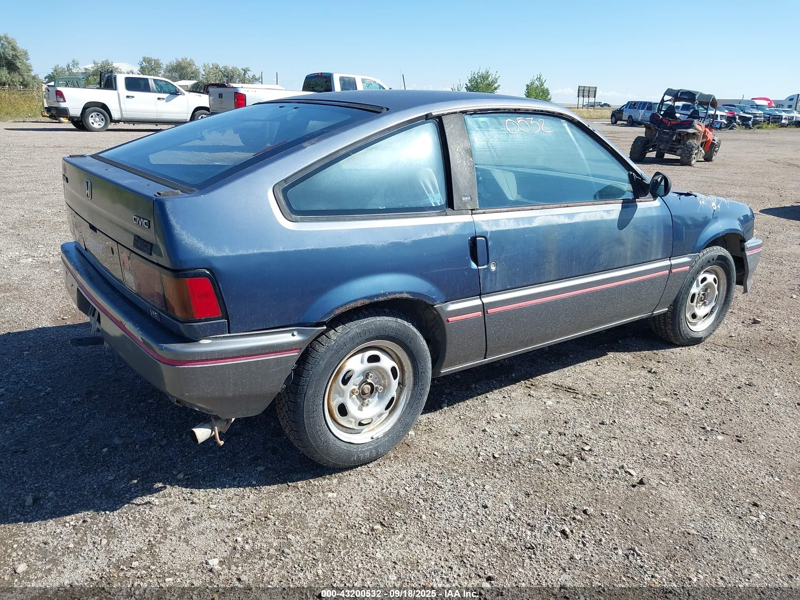 1987 Honda Civic Crx 1.5 Hf Blue vin: JHMEC1317HS004455