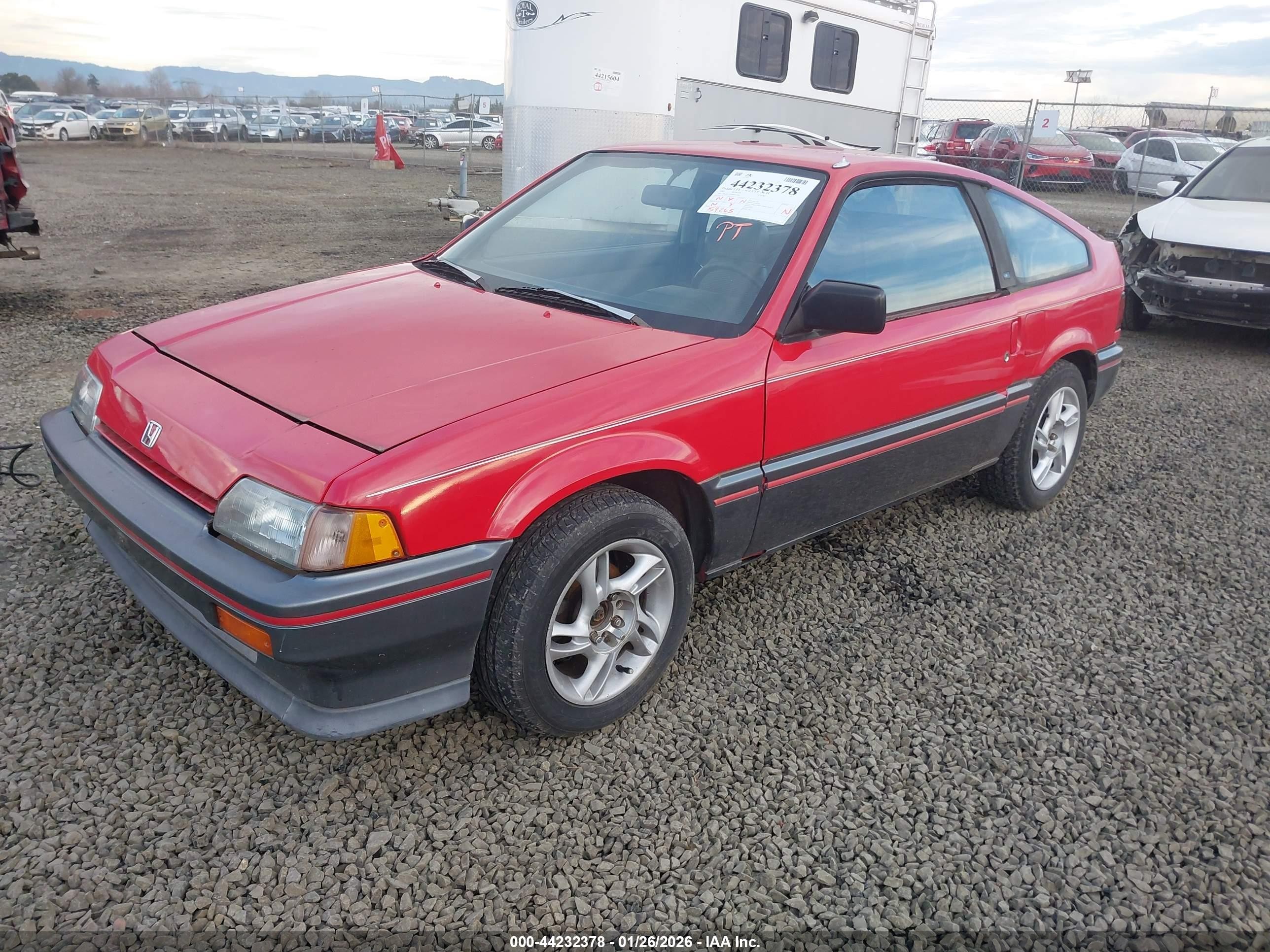 1987 Honda Civic 1500 Crx Red vin: JHMEC1326HS011891