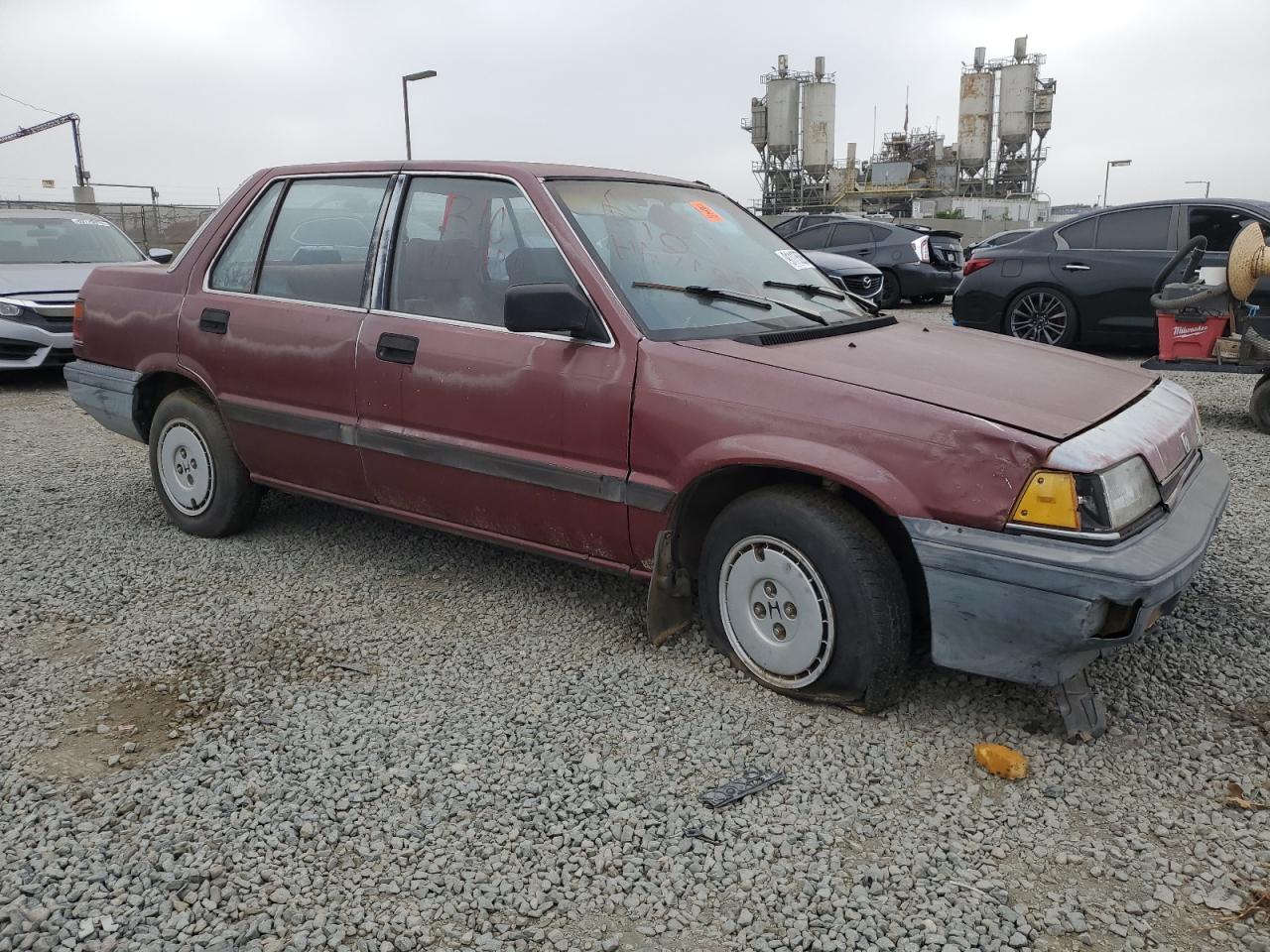 1987 Honda Civic 1.5 Burgundy vin: JHMEC4638HS017262