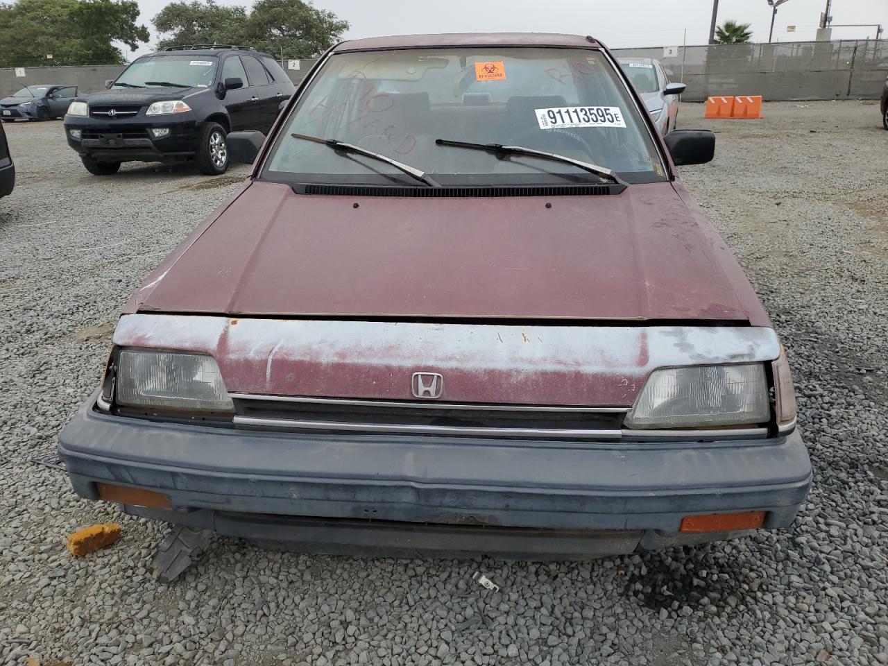 1987 Honda Civic 1.5 Burgundy vin: JHMEC4638HS017262