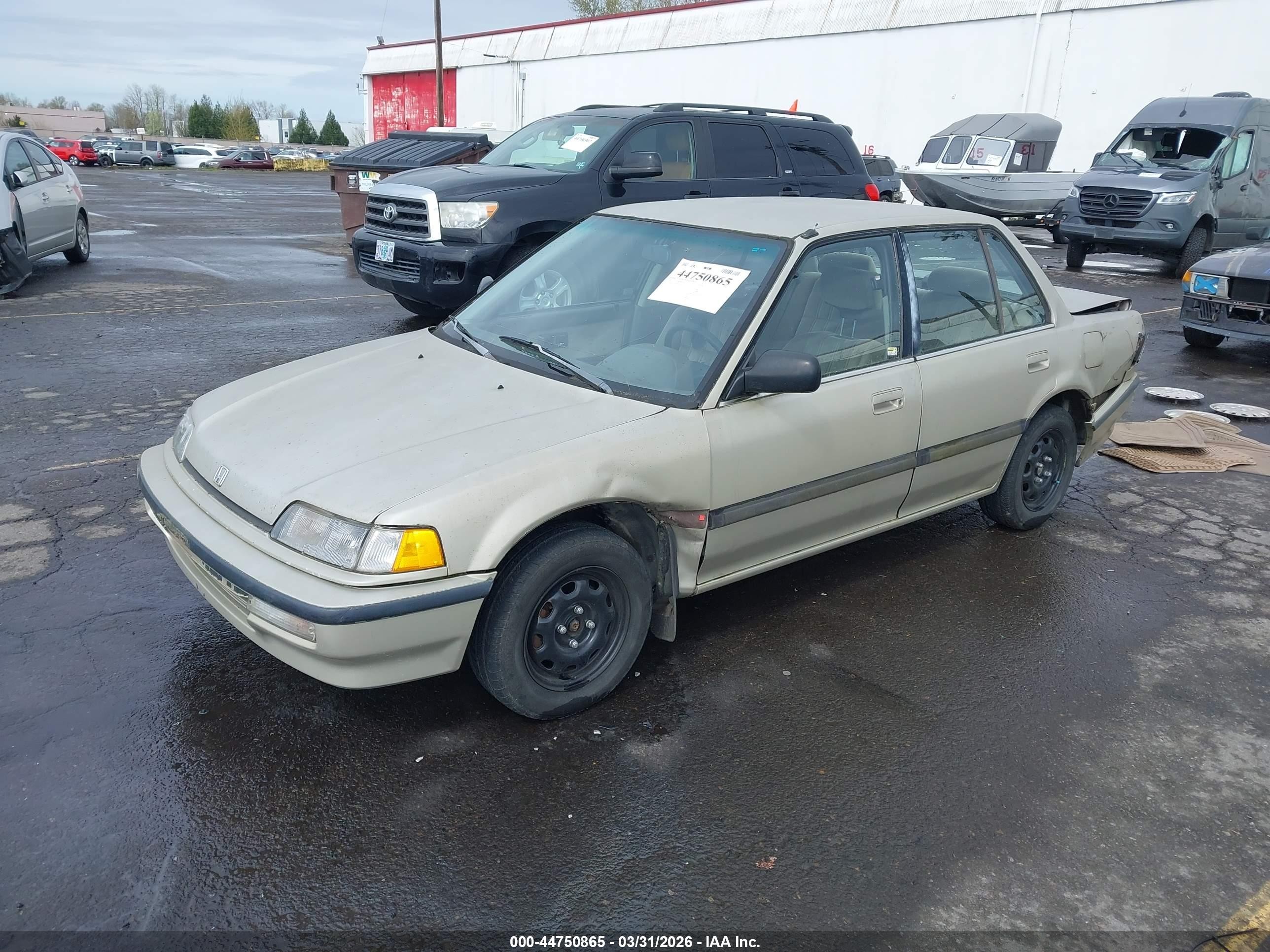1991 Honda Civic Lx Золотой vin: JHMED3659MS011506
