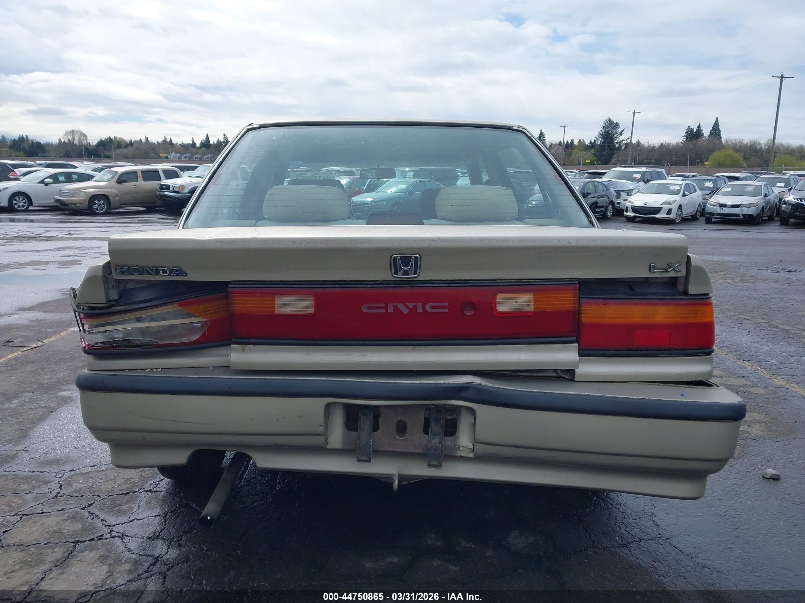 1991 Honda Civic Lx Золотой vin: JHMED3659MS011506