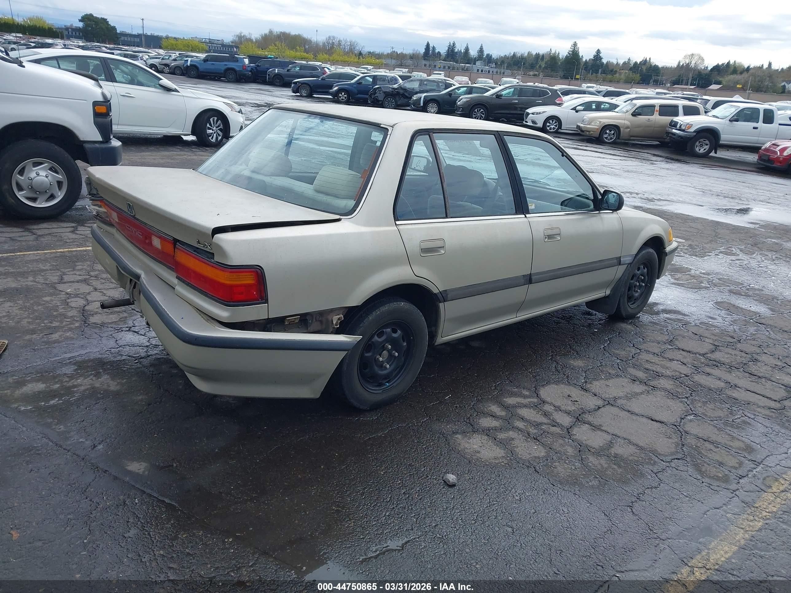 1991 Honda Civic Lx Золотой vin: JHMED3659MS011506