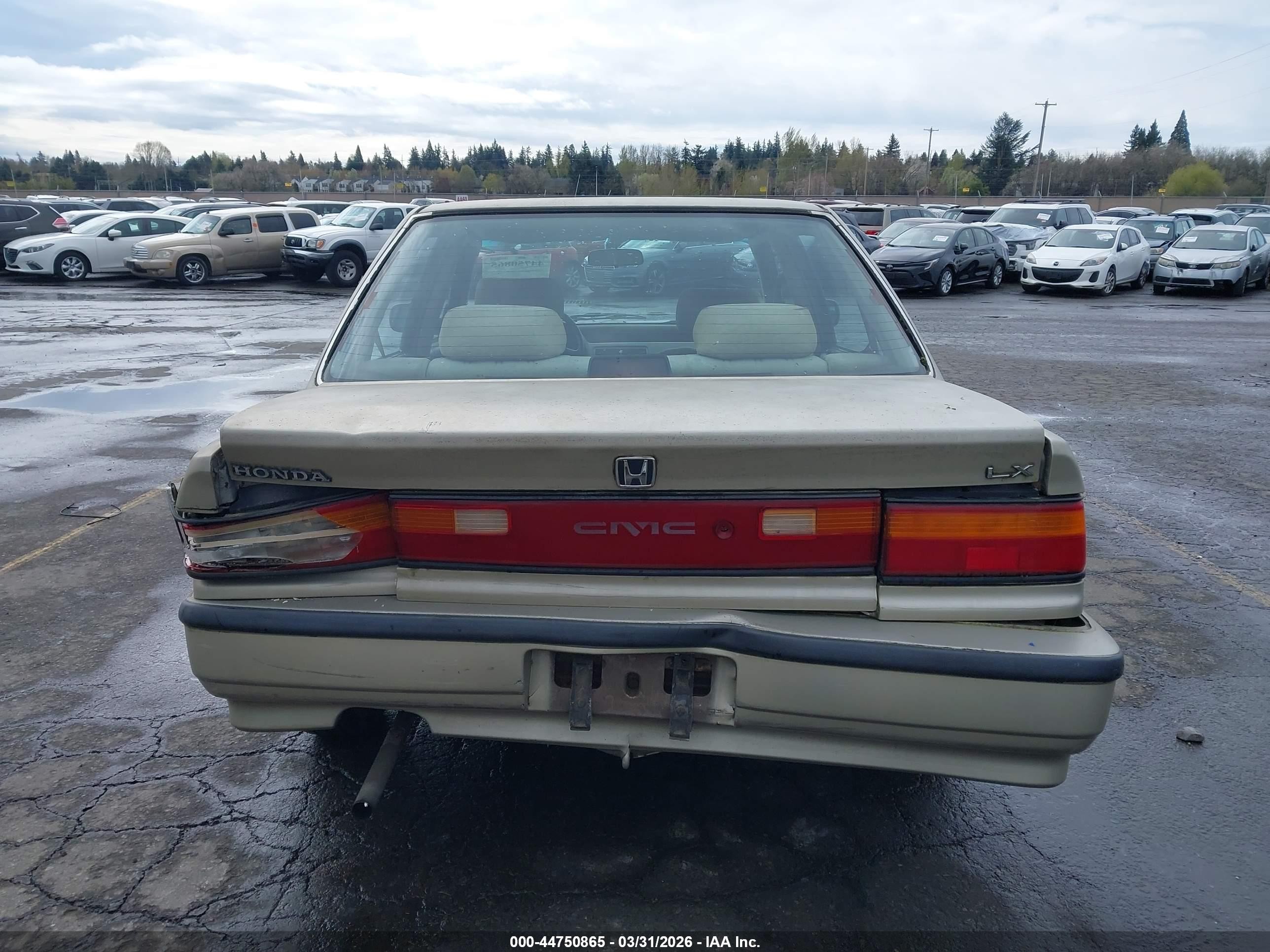 1991 Honda Civic Lx Золотой vin: JHMED3659MS011506