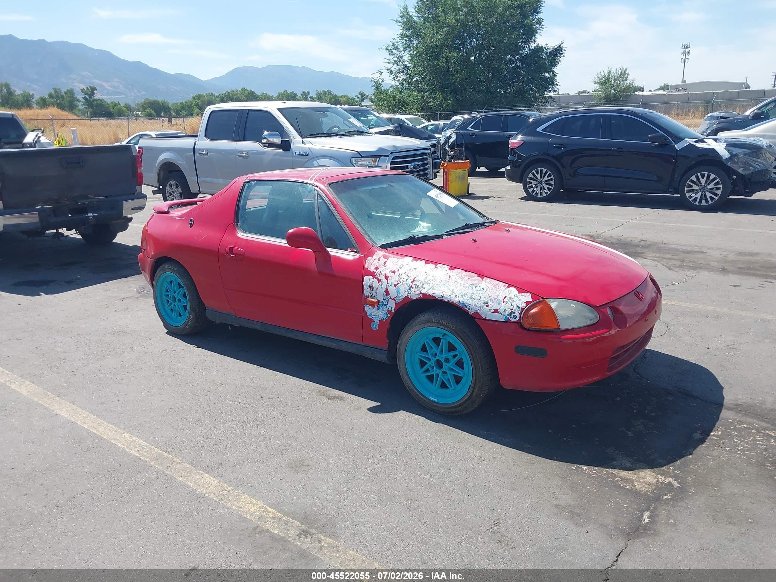 1995 Honda Civic Del Sol S Red vin: JHMEG1143SS005563