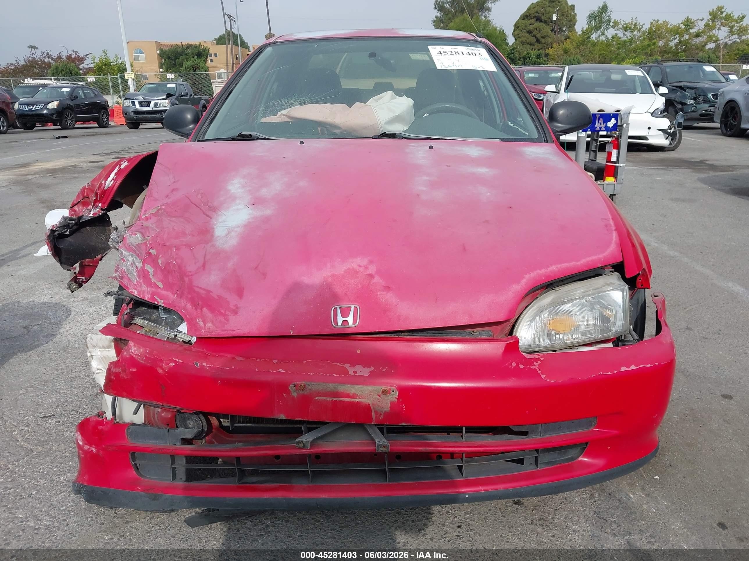 1995 Honda Civic Lx Red vin: JHMEG8658SS011918