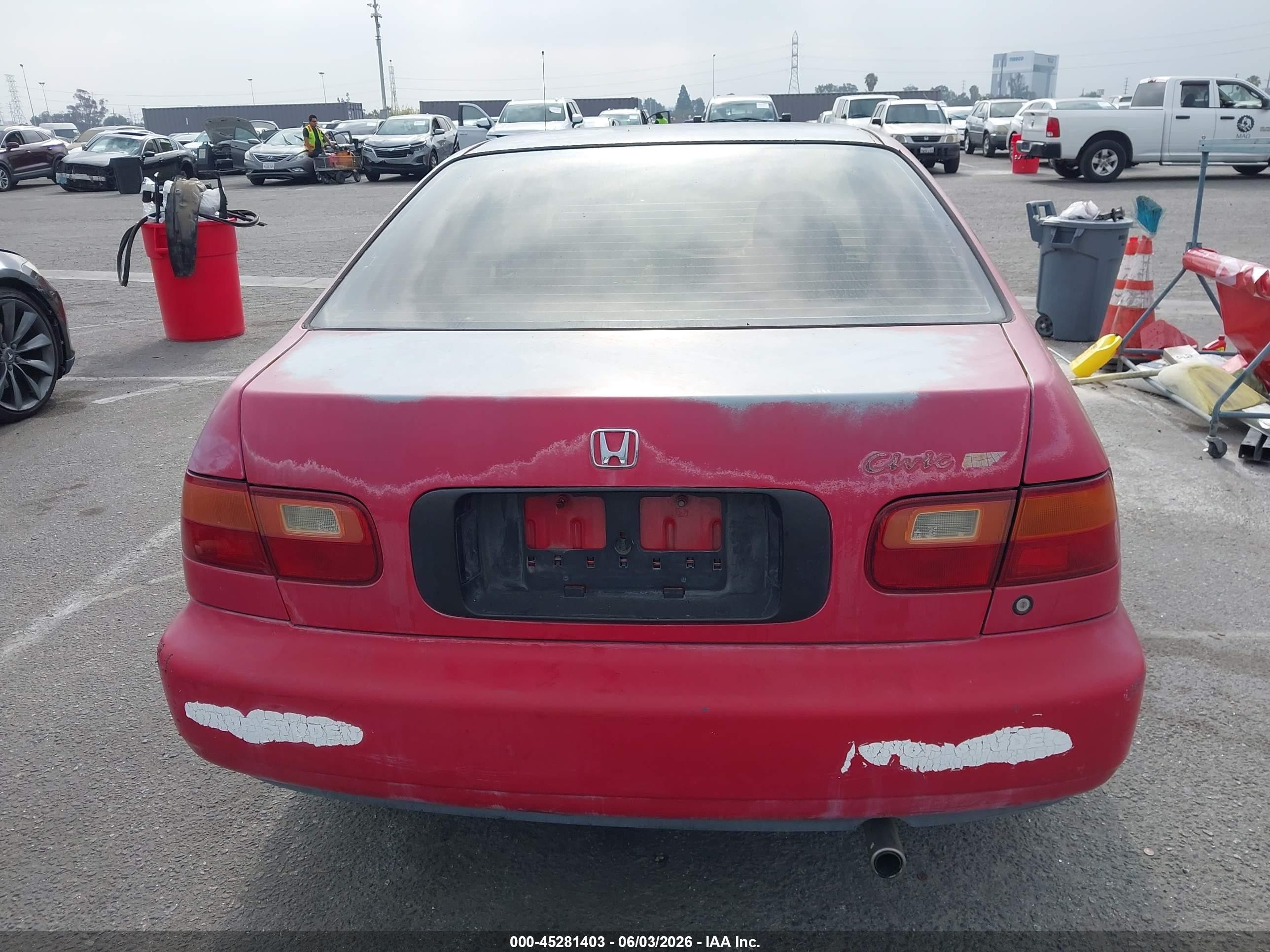 1995 Honda Civic Lx Red vin: JHMEG8658SS011918