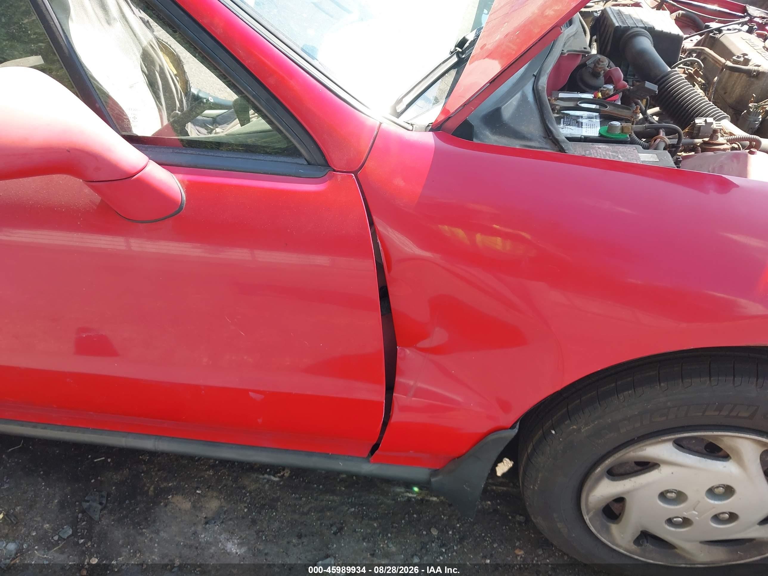 1996 Honda Civic Del Sol S Red vin: JHMEH6141TS001412