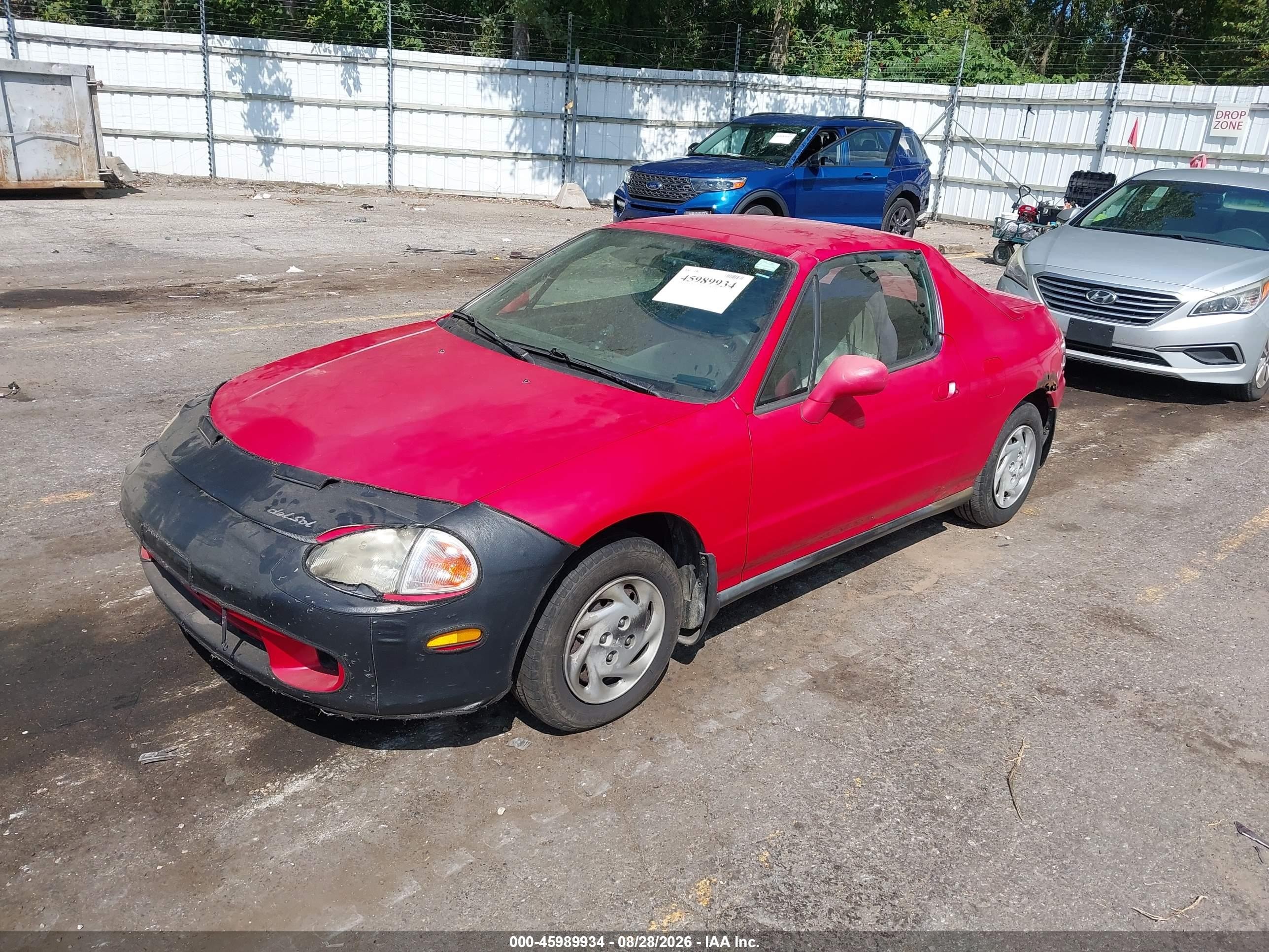 1996 Honda Civic Del Sol S Red vin: JHMEH6141TS001412