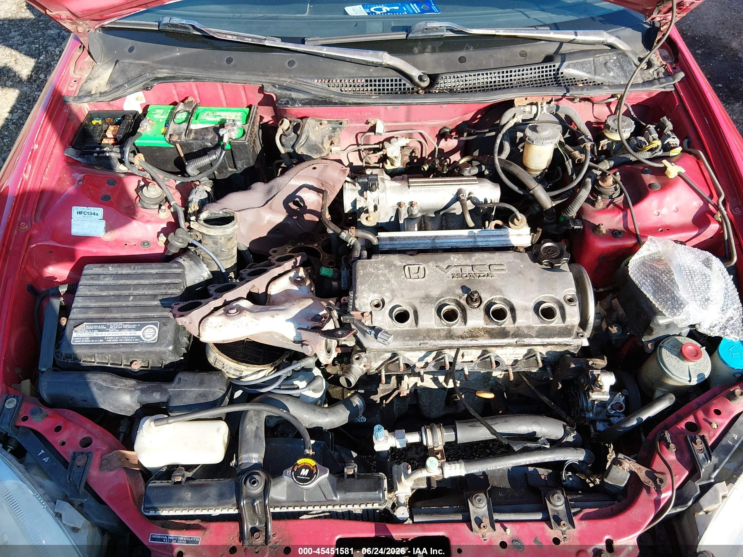 1995 Honda Civic Del Sol Si Red vin: JHMEH6165SS008136