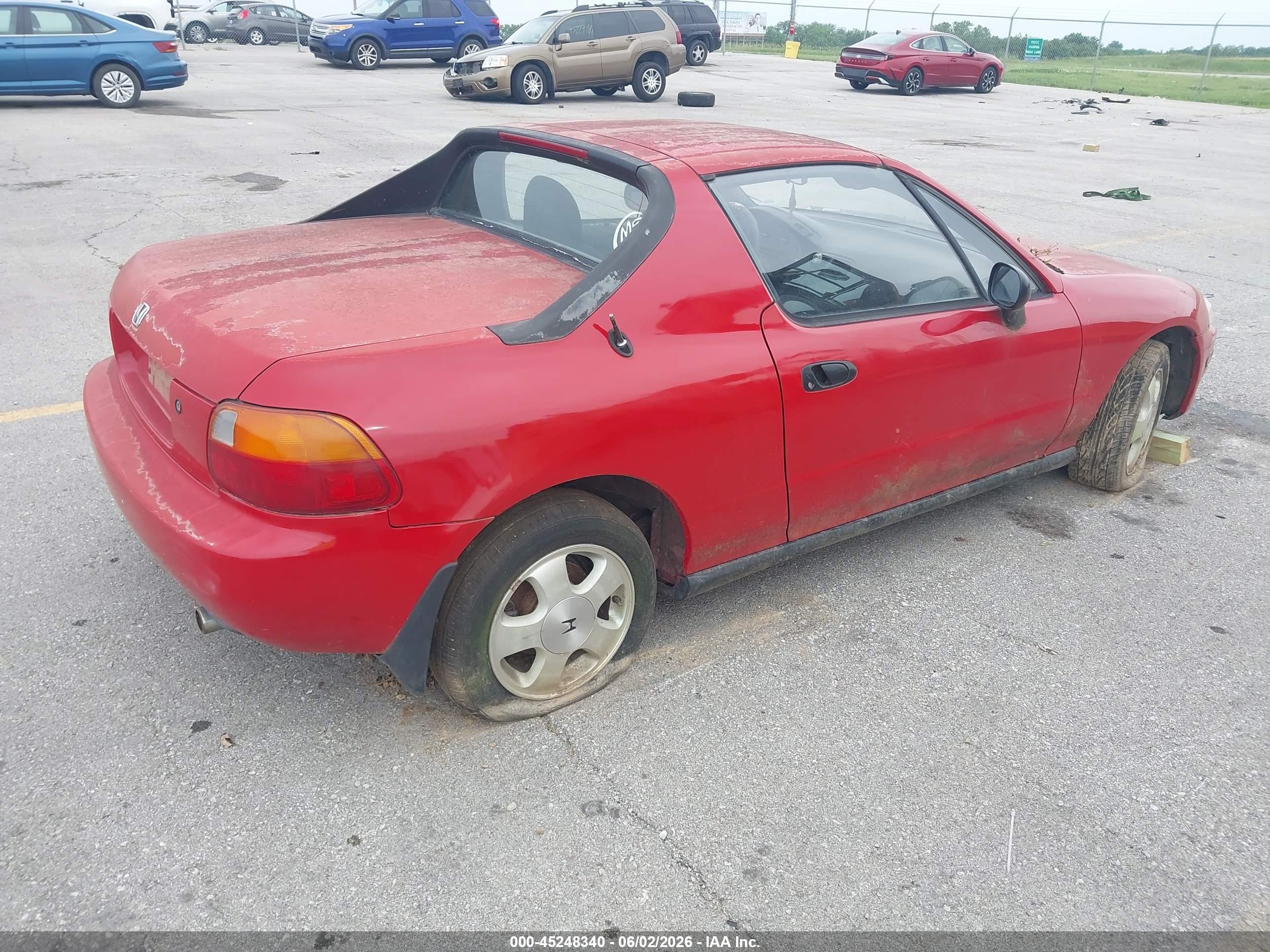 1993 Honda Civic Del Sol Si Red vin: JHMEH6169PS010656
