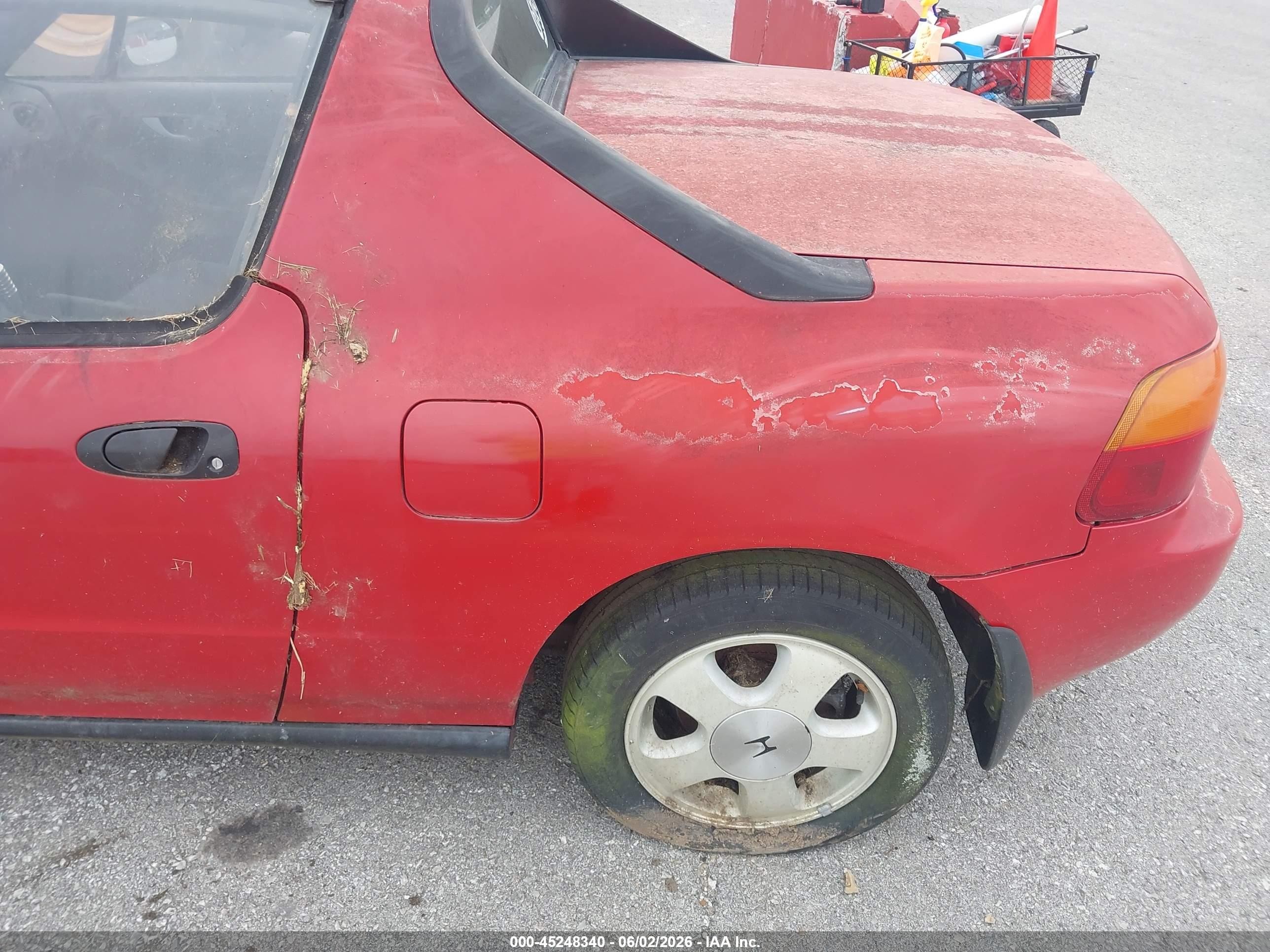 1993 Honda Civic Del Sol Si Red vin: JHMEH6169PS010656