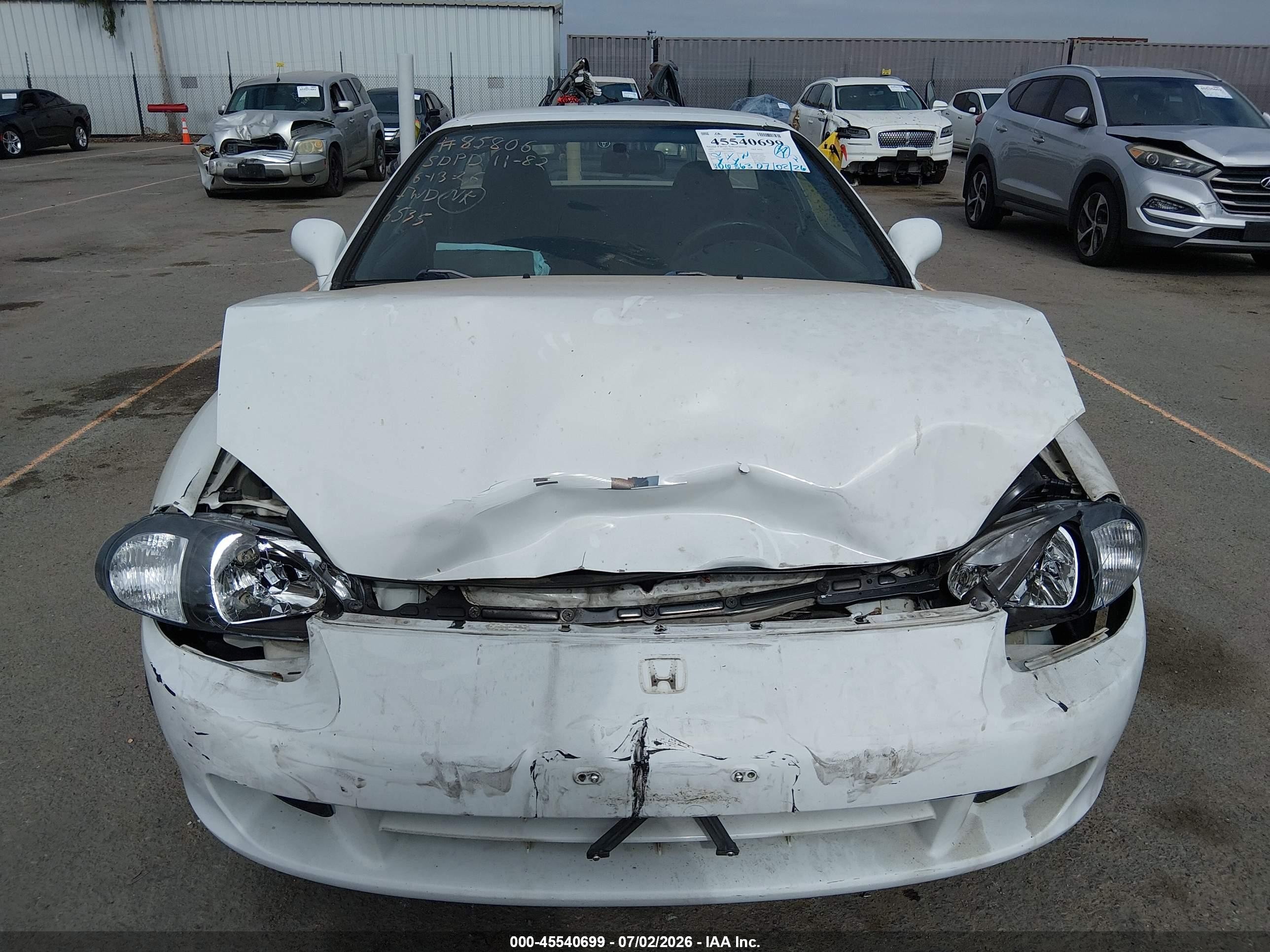 1997 Honda Del Sol S Белый vin: JHMEH6247VS006535