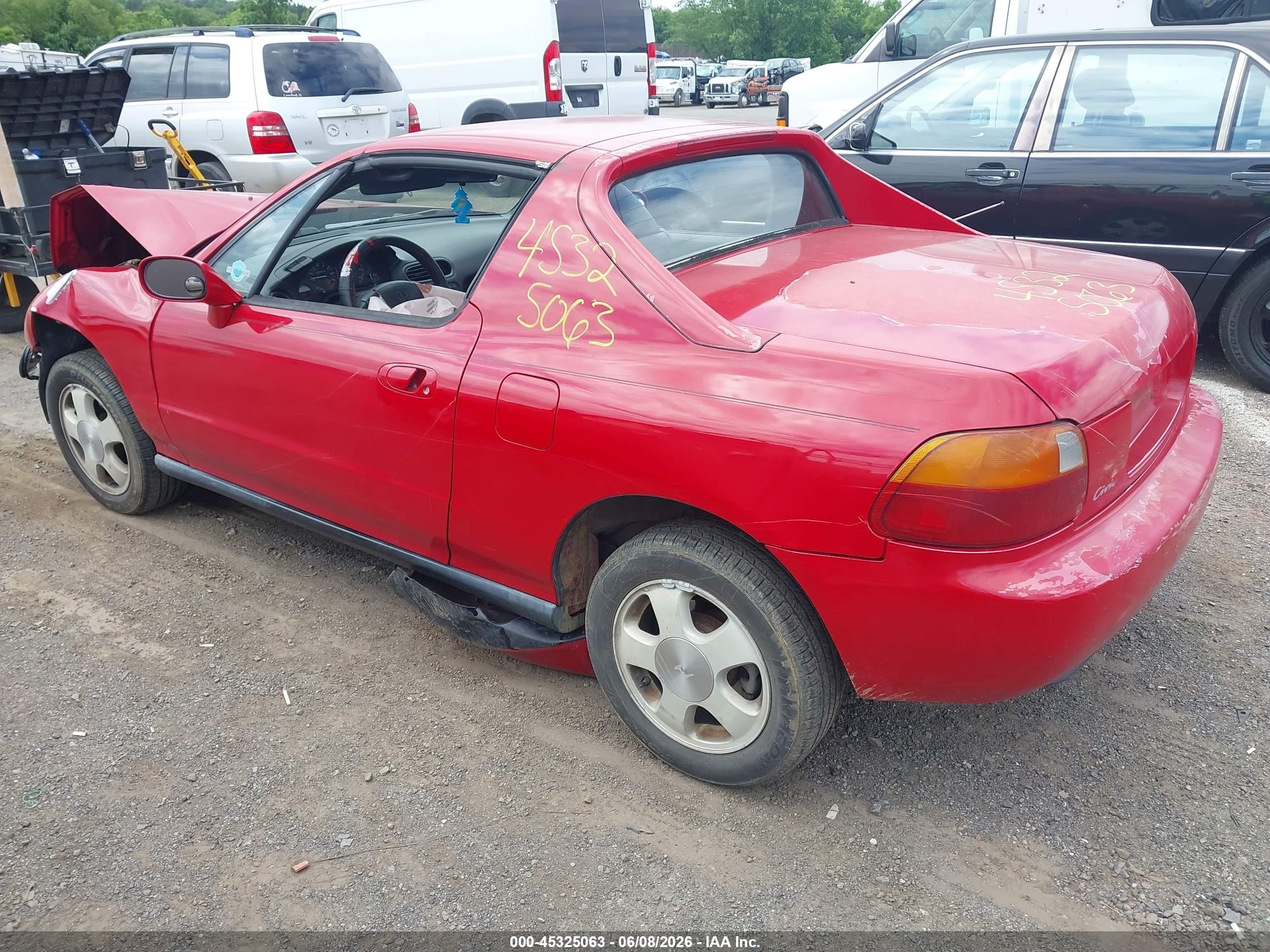 1993 Honda Civic Del Sol Si Red vin: JHMEH6262PS019875