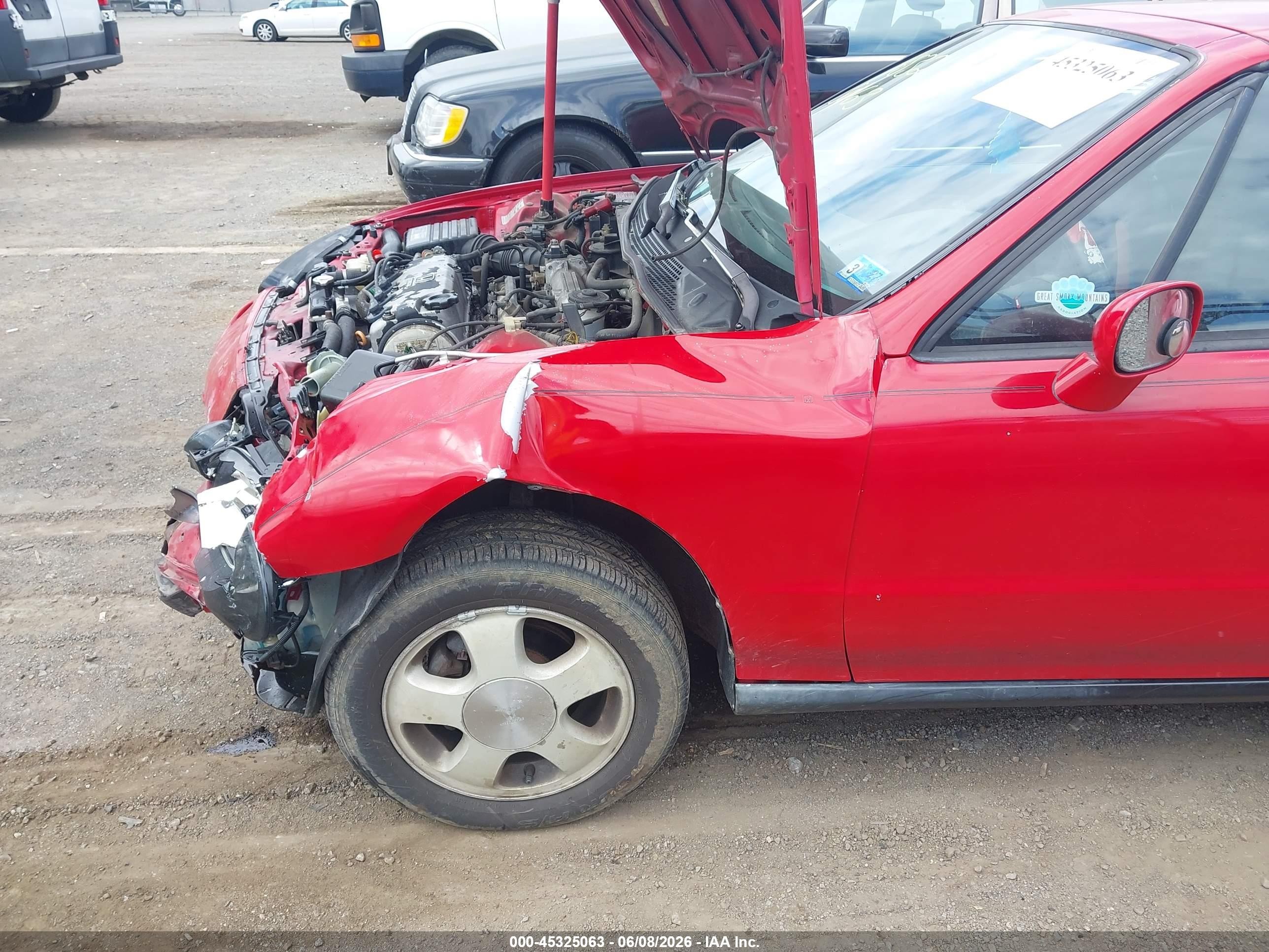 1993 Honda Civic Del Sol Si Red vin: JHMEH6262PS019875