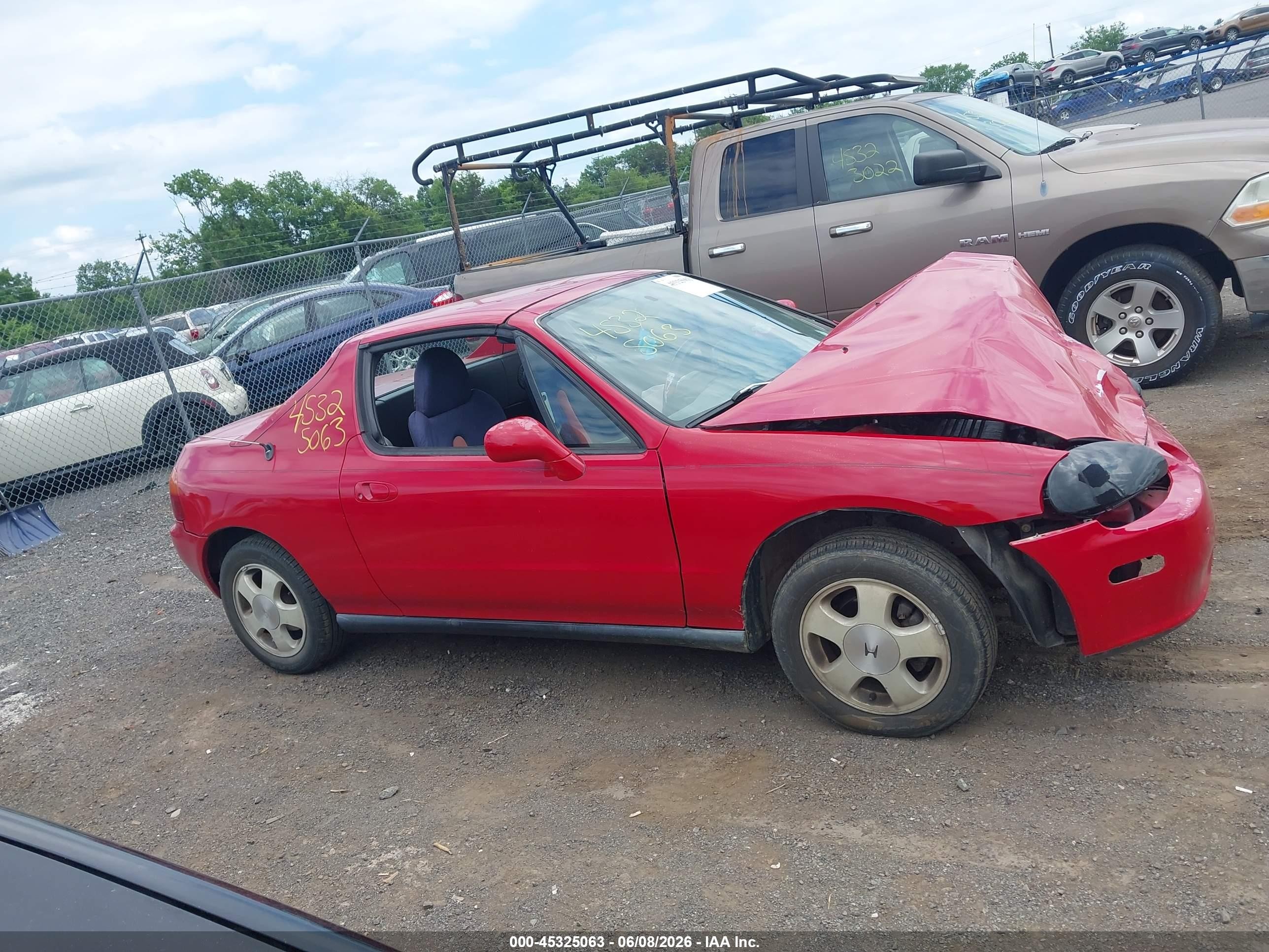 1993 Honda Civic Del Sol Si Red vin: JHMEH6262PS019875