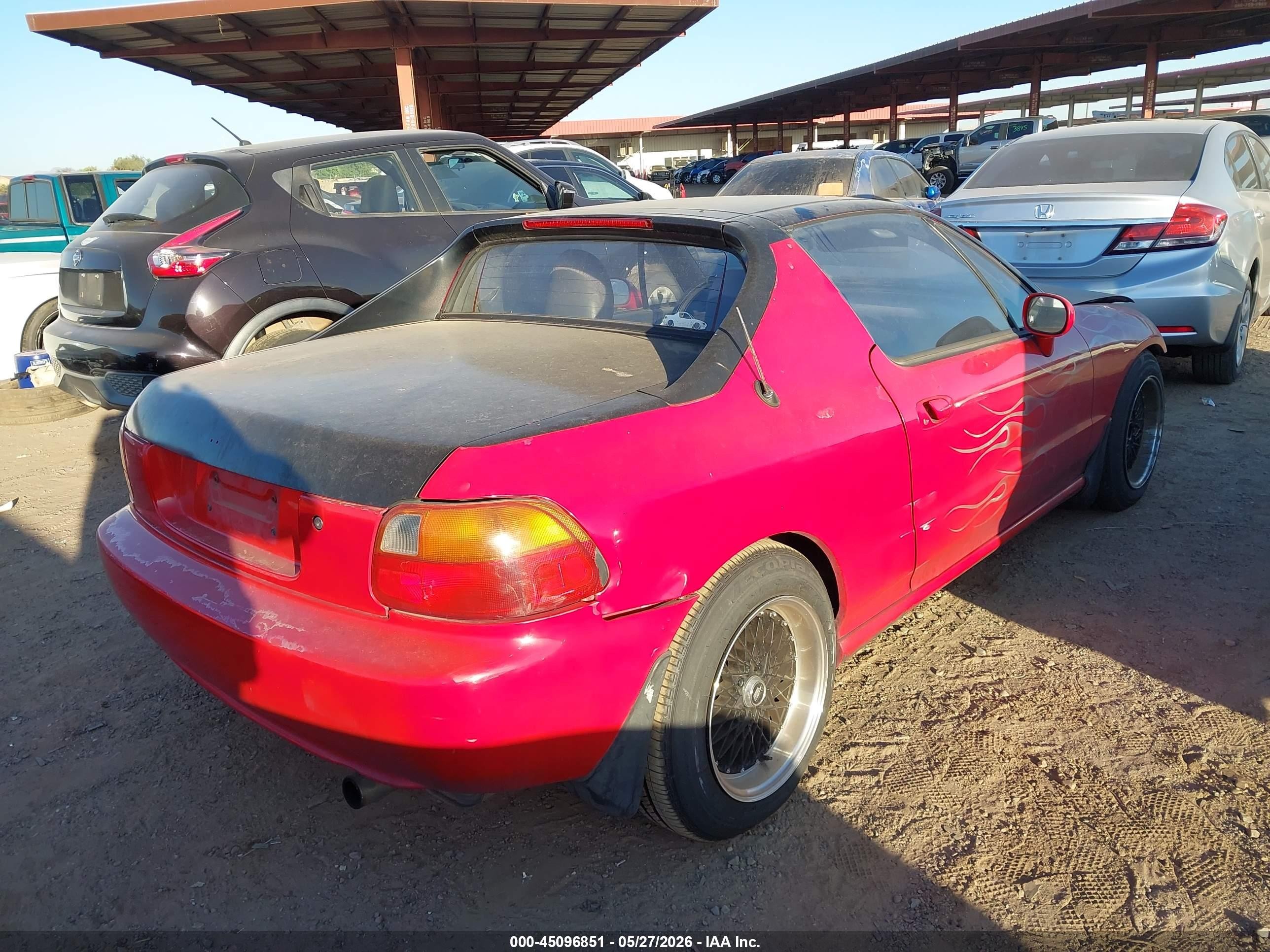 1993 Honda Civic Del Sol Si Red vin: JHMEH6269PS009425