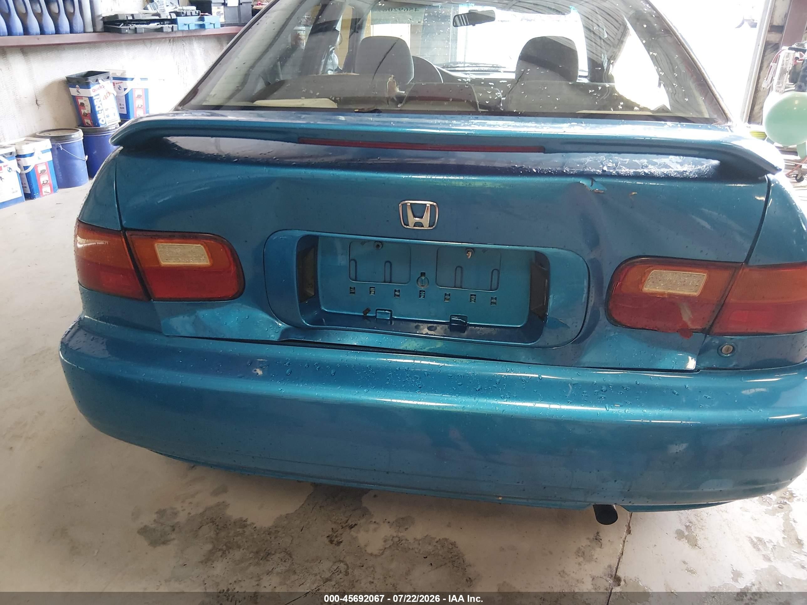 1993 Honda Civic Ex/ex-v Blue vin: JHMEH9598PS008936