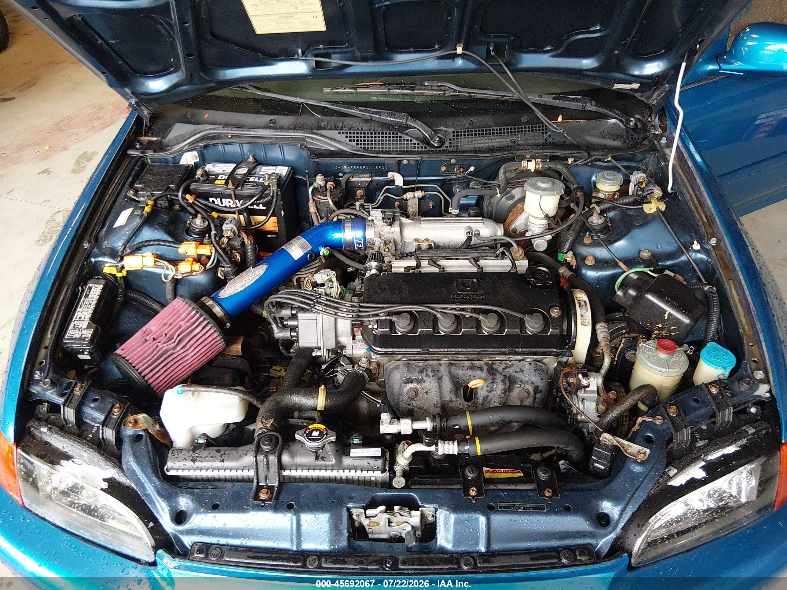 1993 Honda Civic Ex/ex-v Blue vin: JHMEH9598PS008936