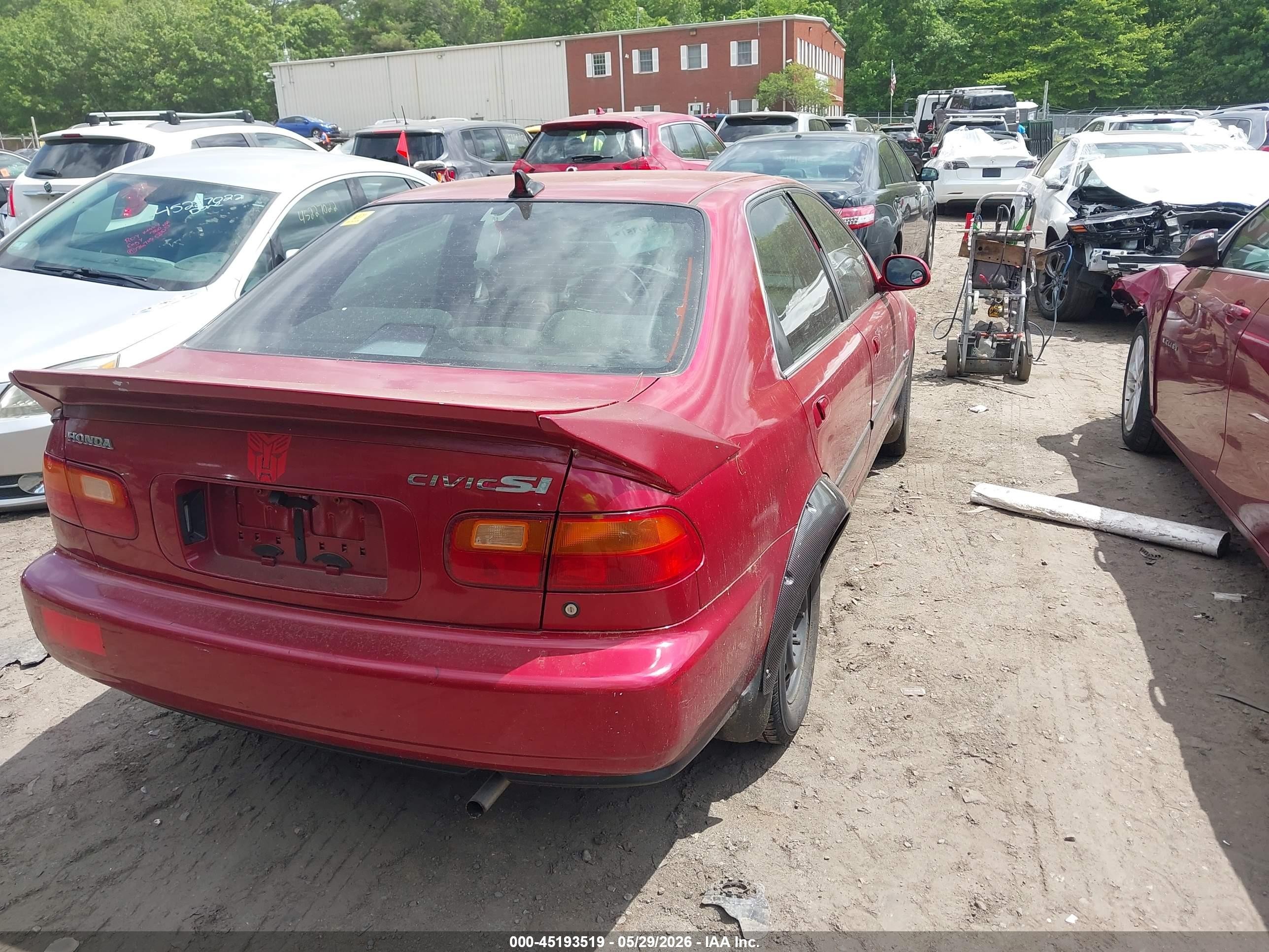 1993 Honda Civic Ex/ex-v Red vin: JHMEH9699PS003159