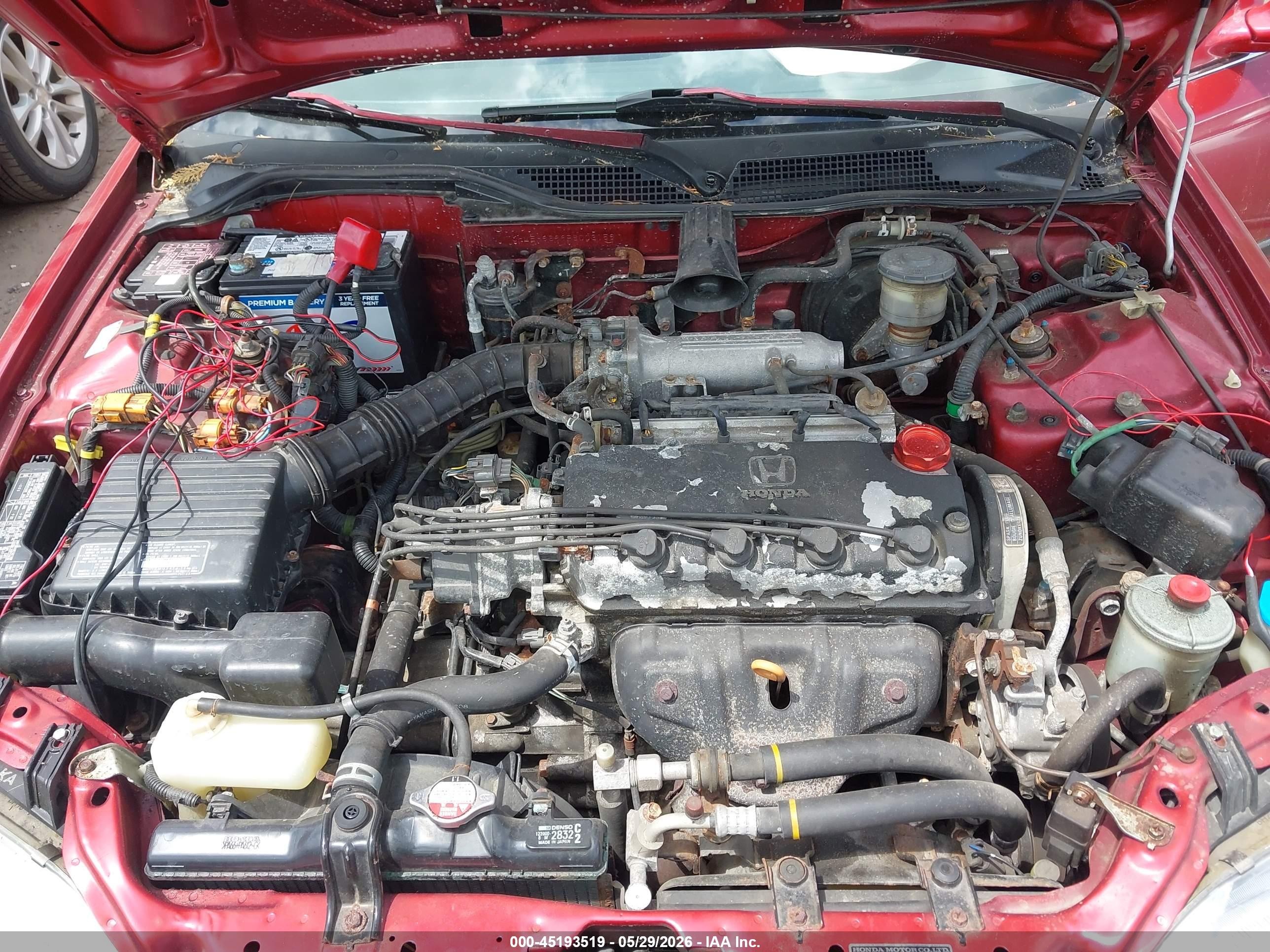 1993 Honda Civic Ex/ex-v Red vin: JHMEH9699PS003159