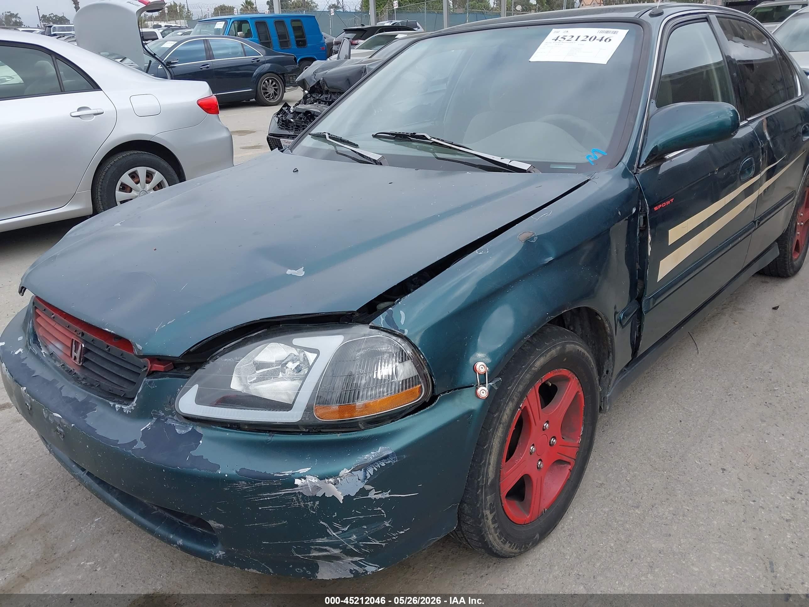 1997 Honda Civic Lx Green vin: JHMEJ6671VS037529