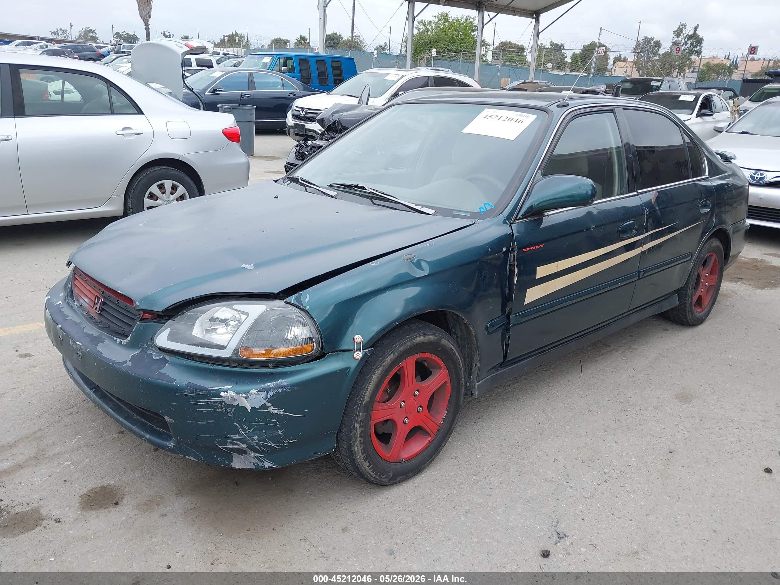 1997 Honda Civic Lx Green vin: JHMEJ6671VS037529