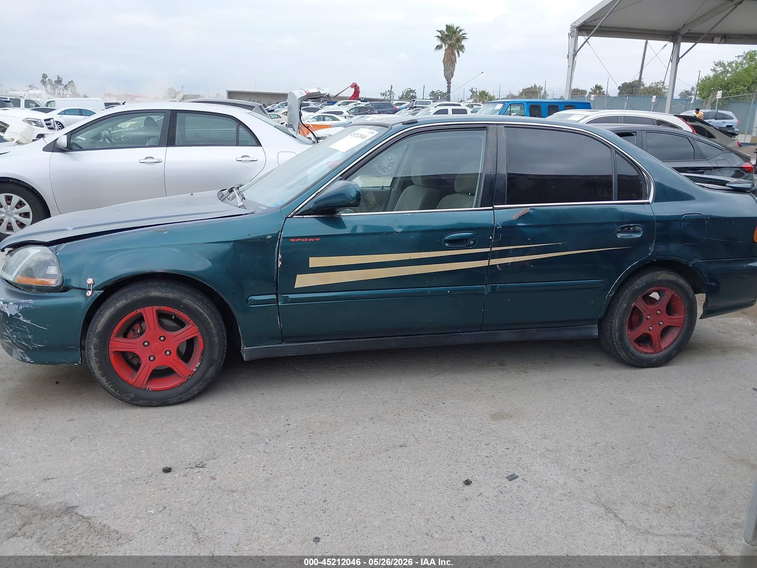 1997 Honda Civic Lx Green vin: JHMEJ6671VS037529