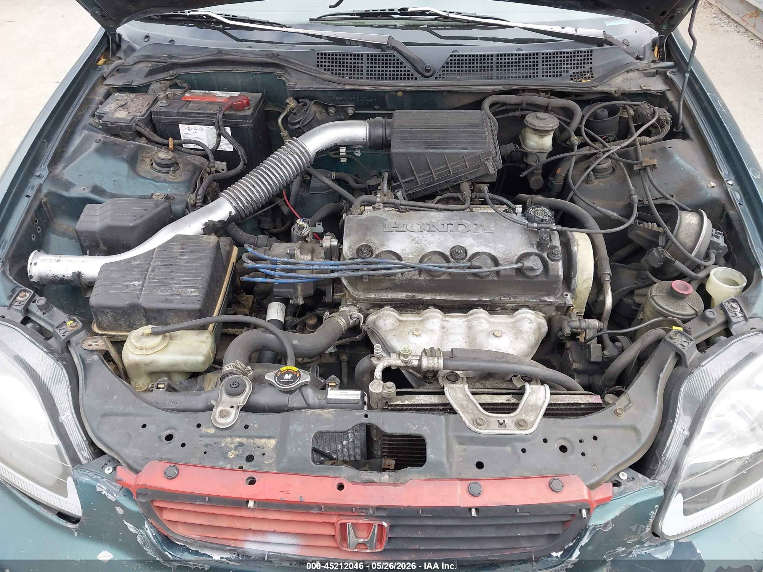 1997 Honda Civic Lx Green vin: JHMEJ6671VS037529