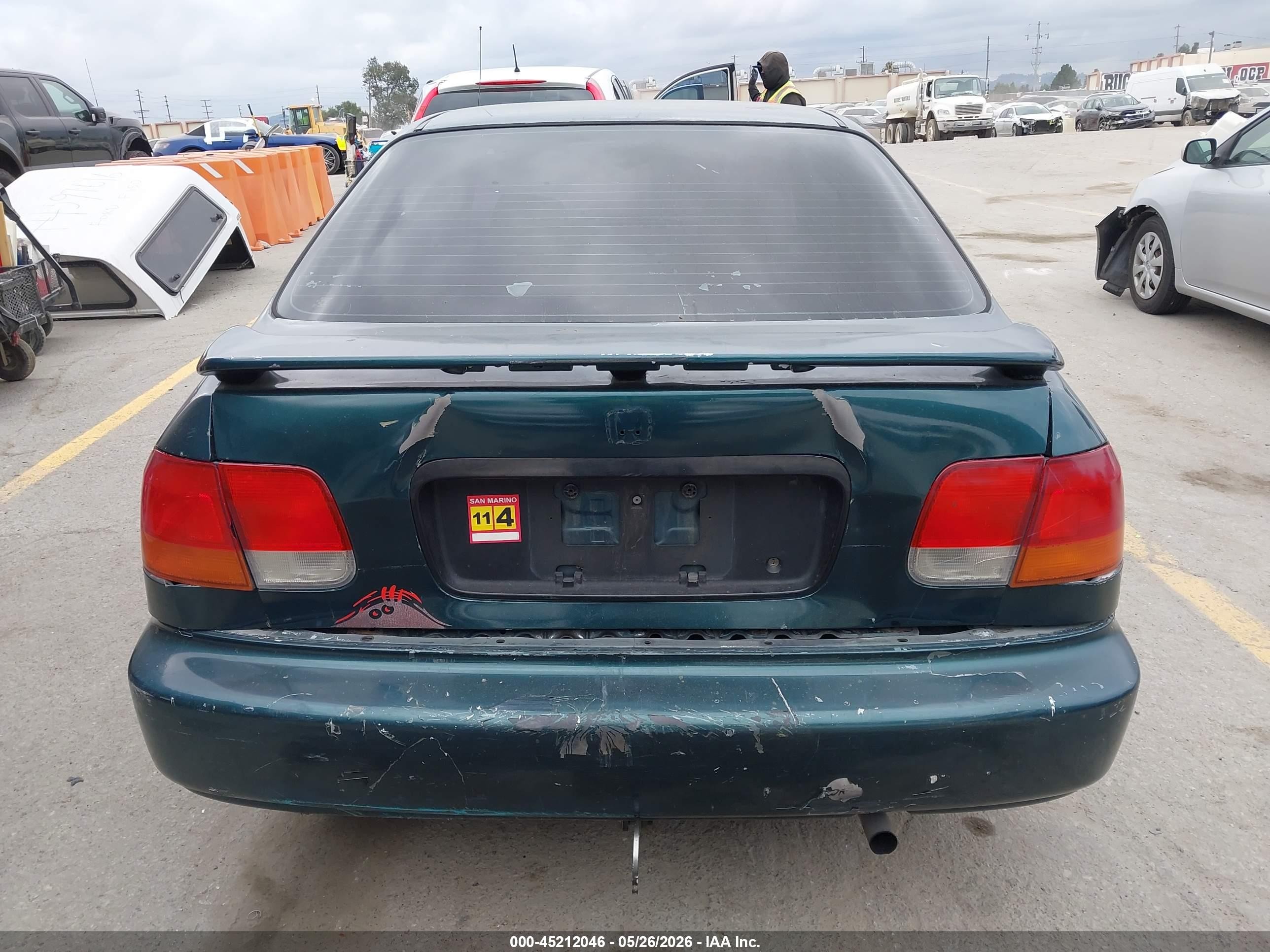 1997 Honda Civic Lx Green vin: JHMEJ6671VS037529