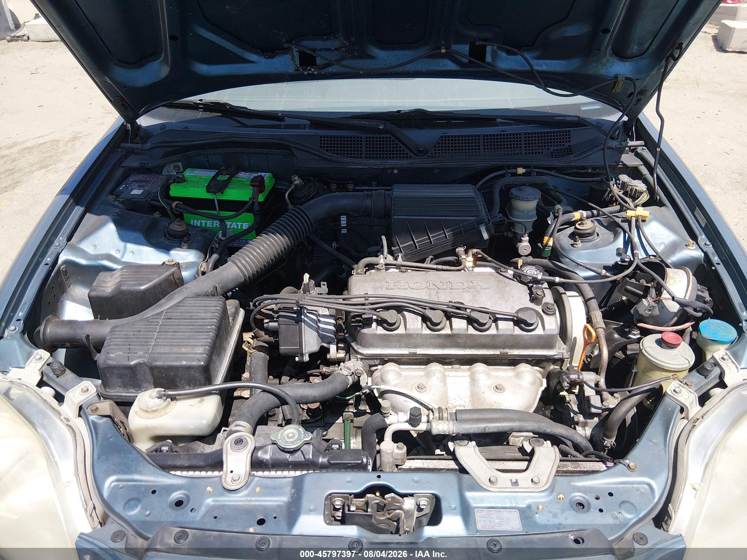 1998 Honda Civic Lx Turquoise vin: JHMEJ6673WS003397