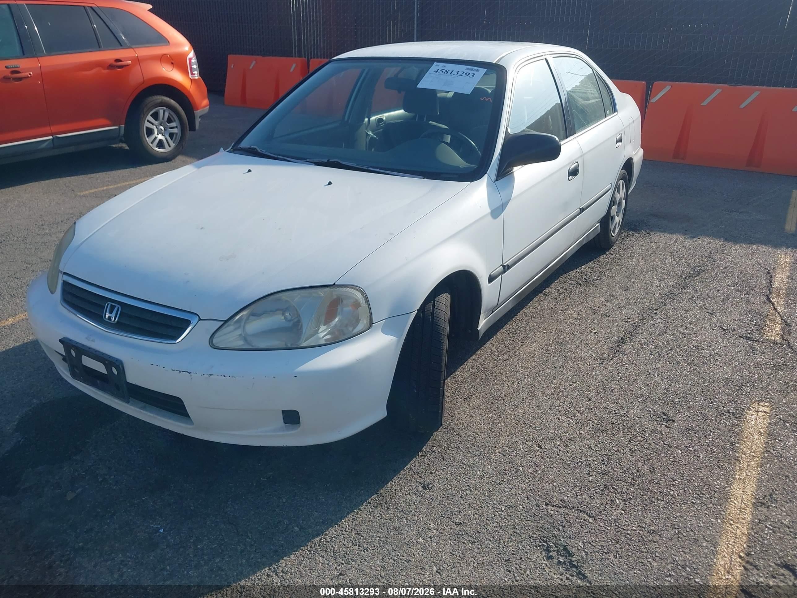 1999 Honda Civic Lx White vin: JHMEJ6679XS003177