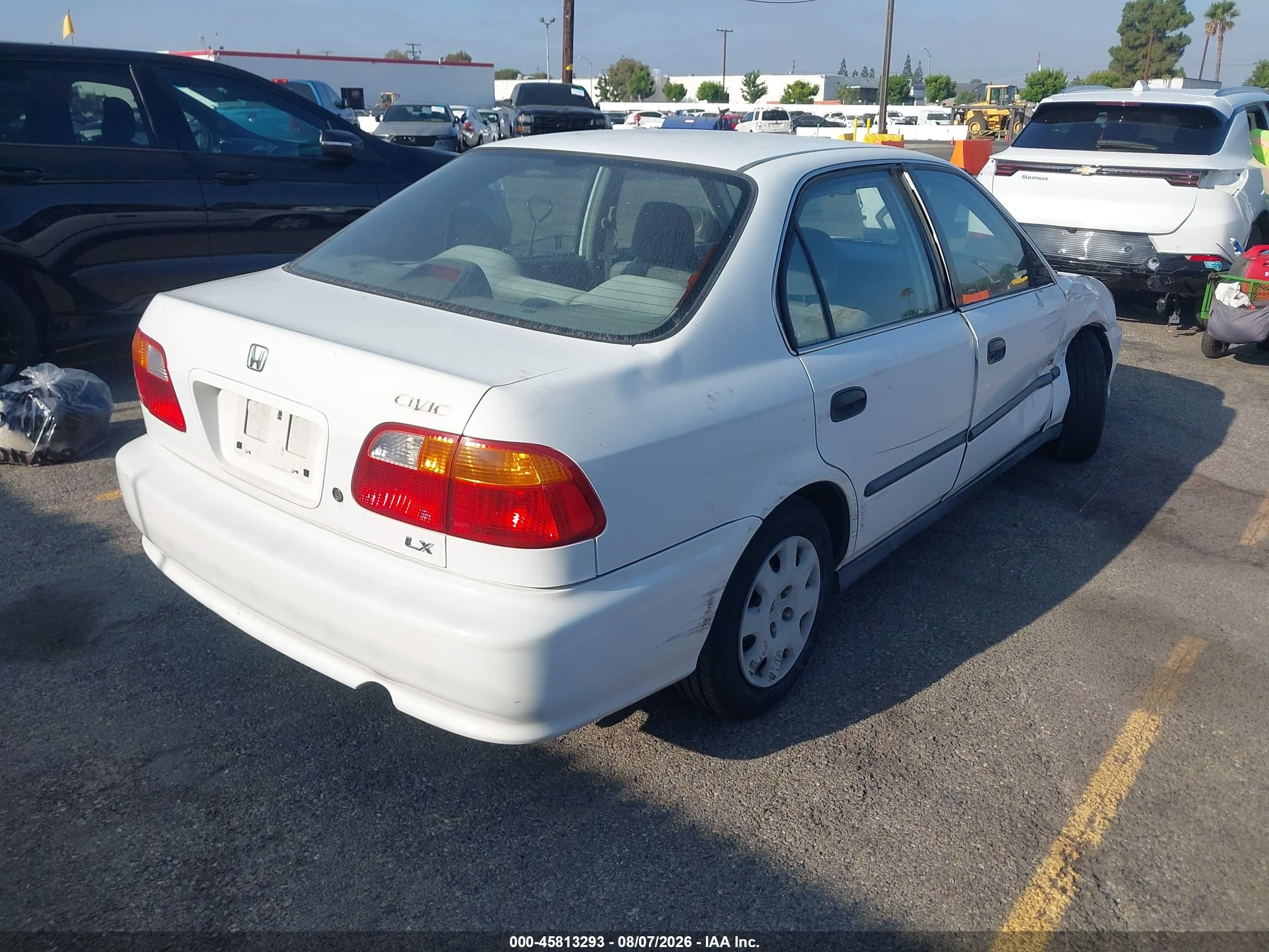 1999 Honda Civic Lx White vin: JHMEJ6679XS003177