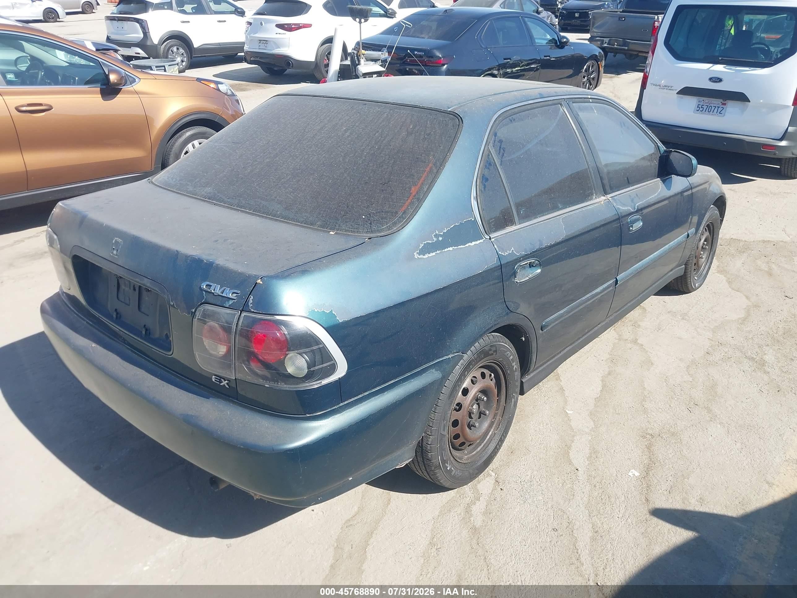 1998 Honda Civic Ex Зеленый vin: JHMEJ8645WS002639