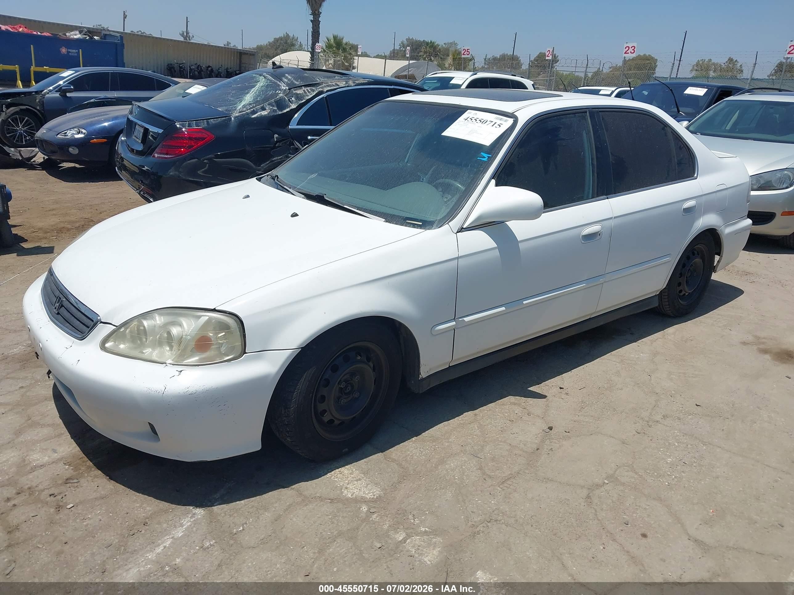2000 Honda Civic Ex White vin: JHMEJ8646YS003480