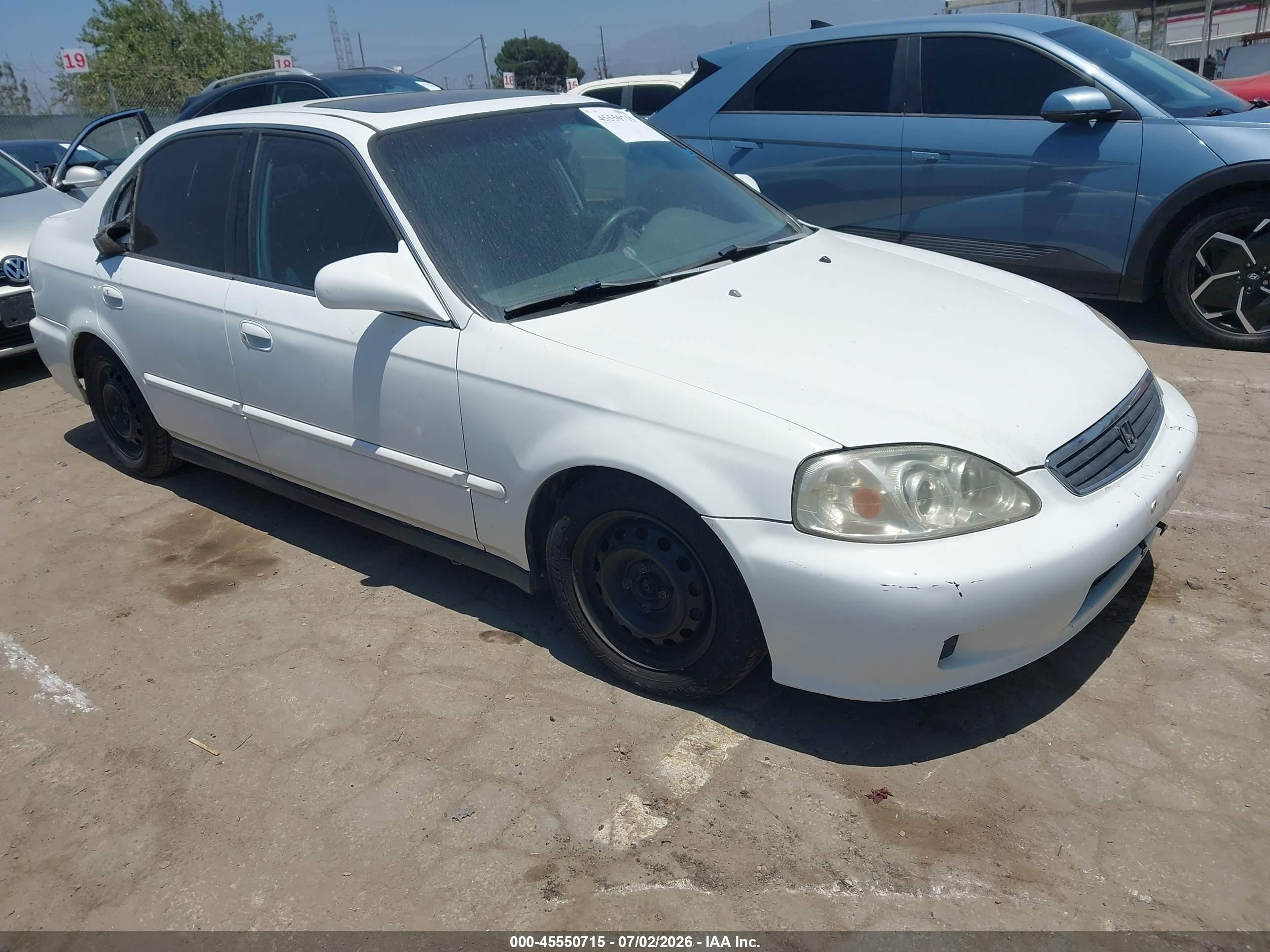2000 Honda Civic Ex White vin: JHMEJ8646YS003480