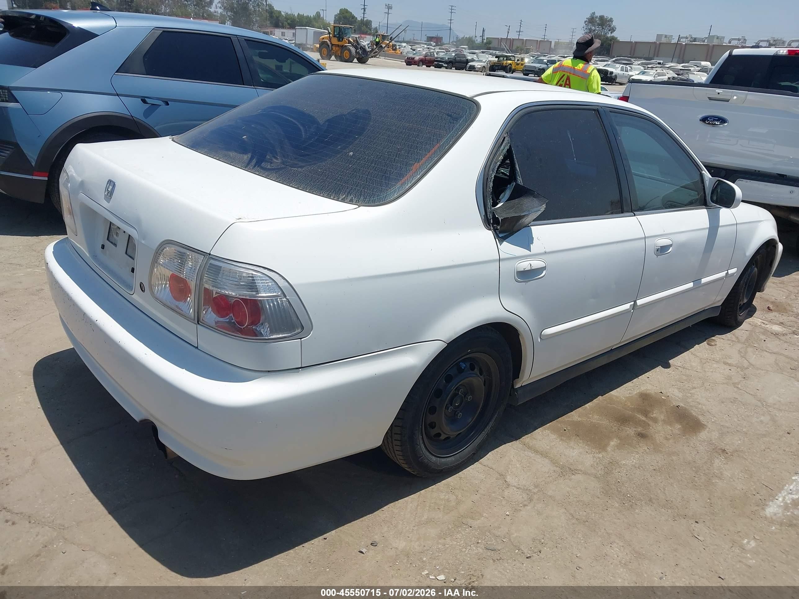 2000 Honda Civic Ex White vin: JHMEJ8646YS003480