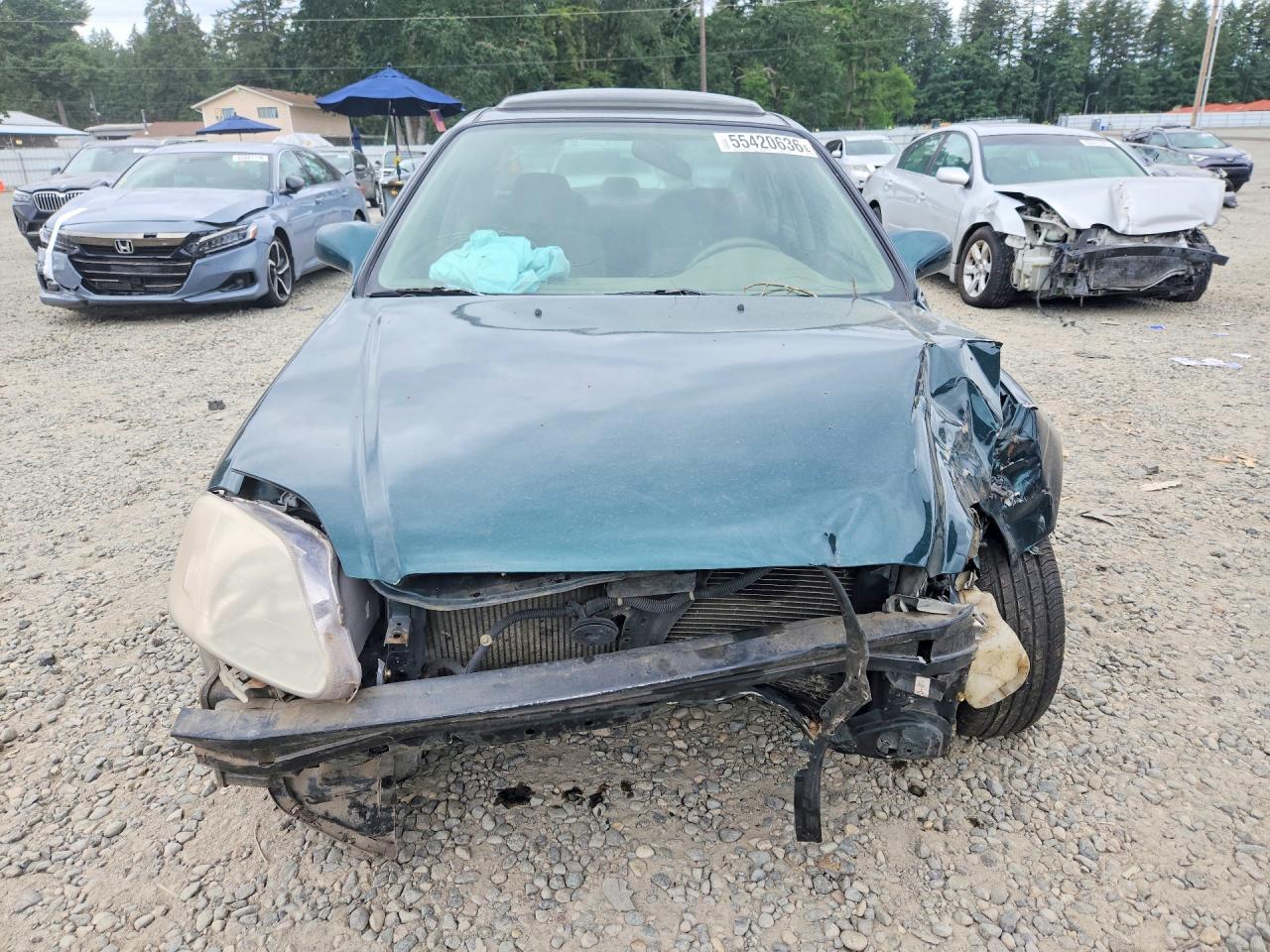2000 Honda Civic Ex Green vin: JHMEJ8647YS003990