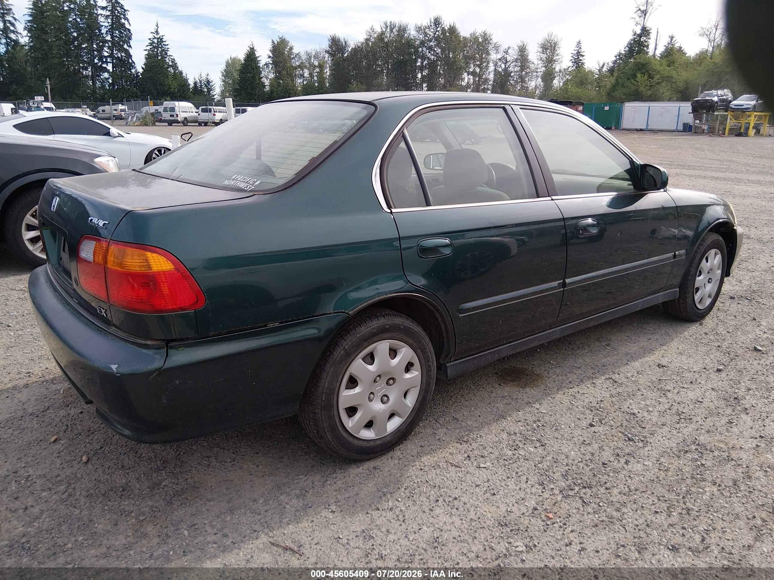 1999 Honda Civic Ex Green vin: JHMEJ8648XS000093