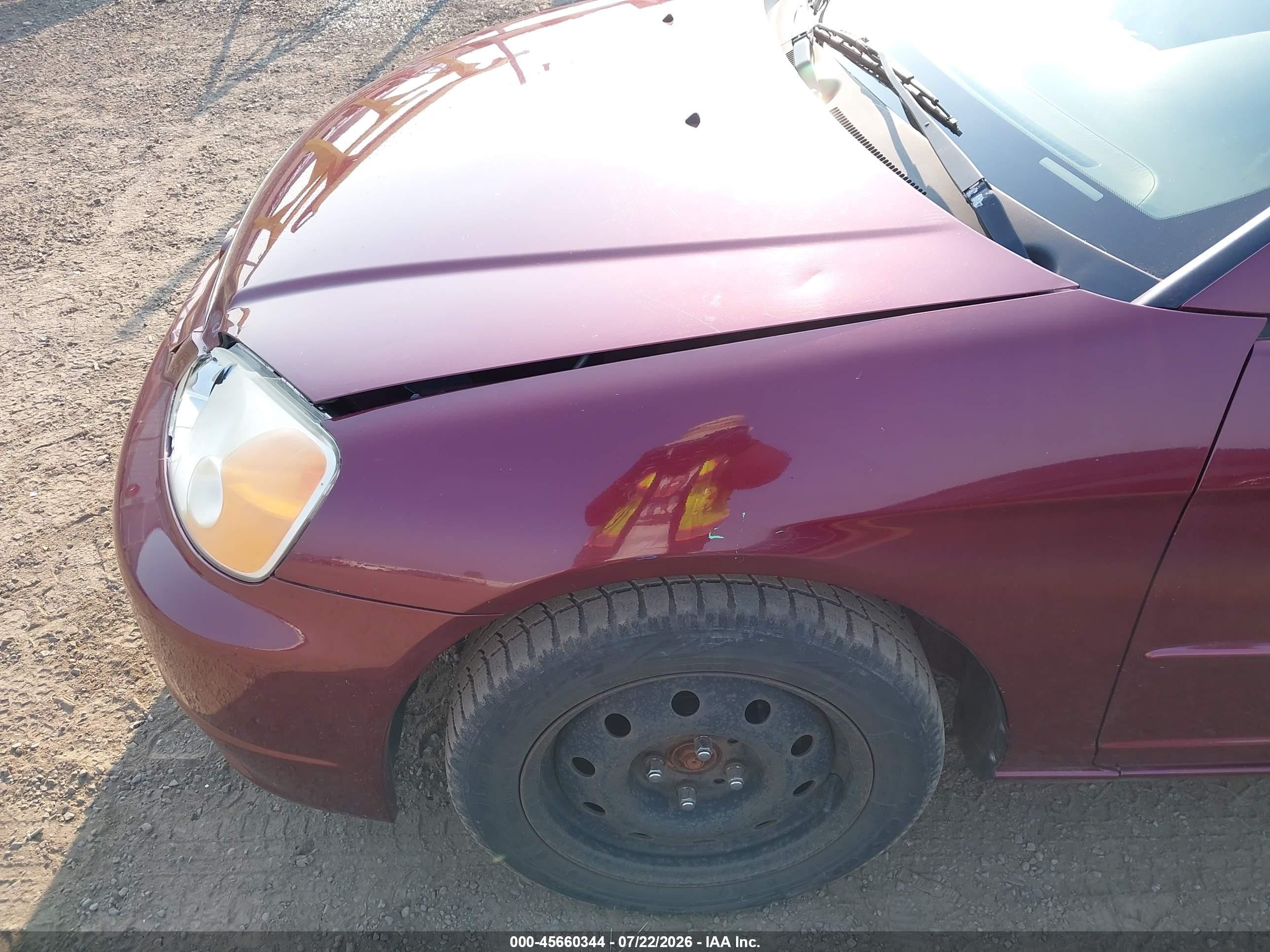 2002 Honda Civic Lx Burgundy vin: JHMES16502S006329