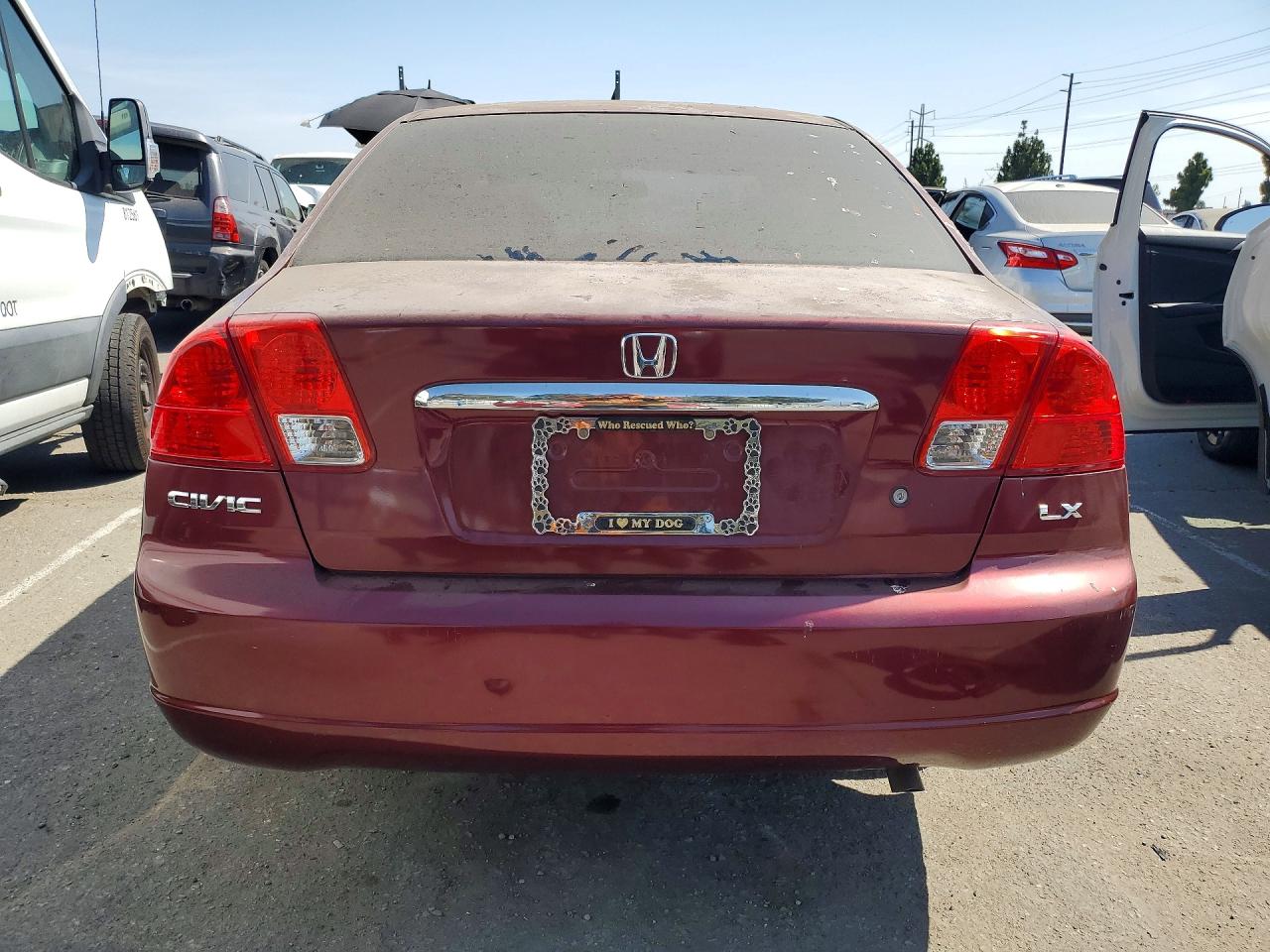 2003 Honda Civic Lx Burgundy vin: JHMES16503S000080