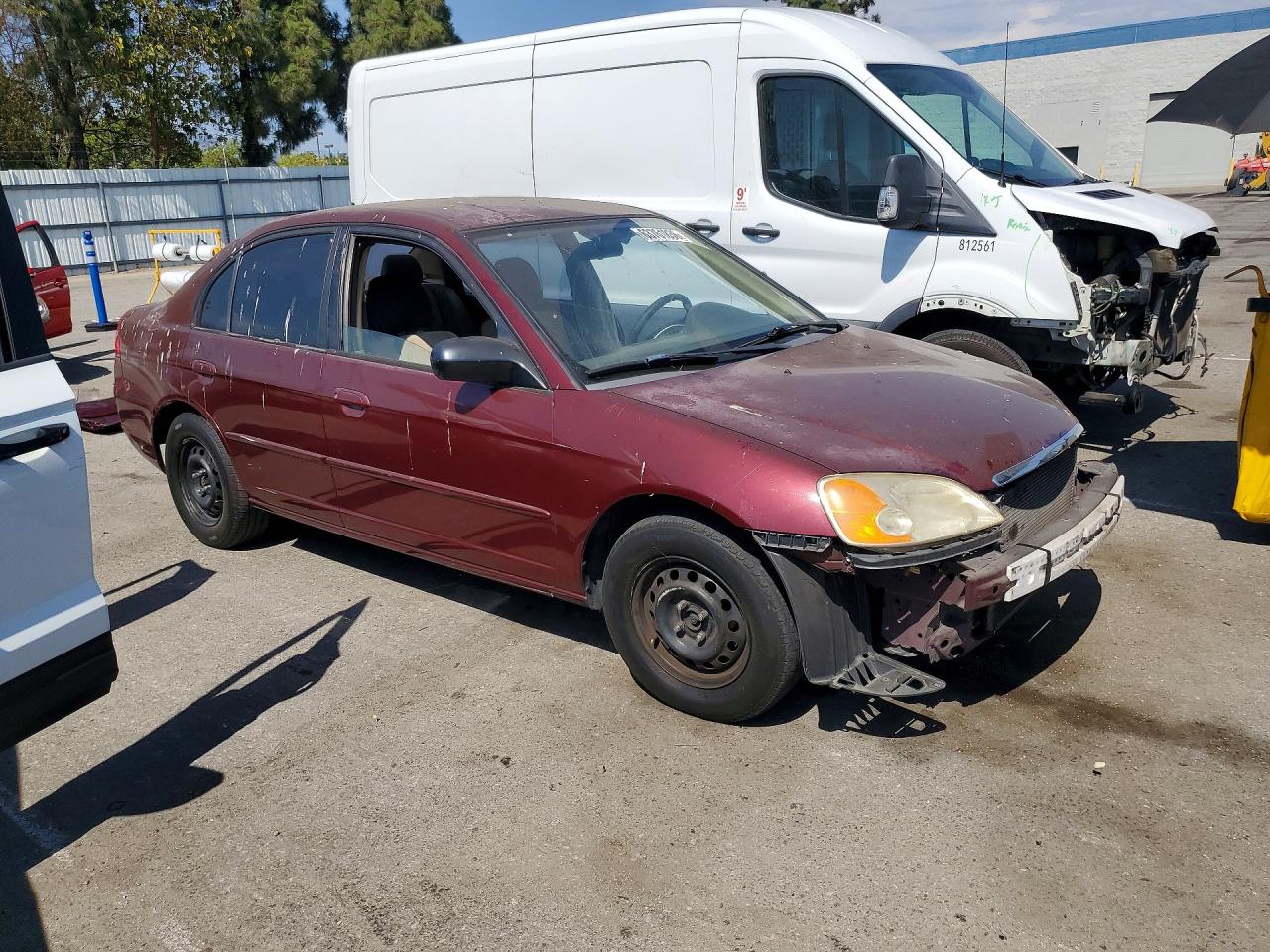 2003 Honda Civic Lx Burgundy vin: JHMES16503S000080
