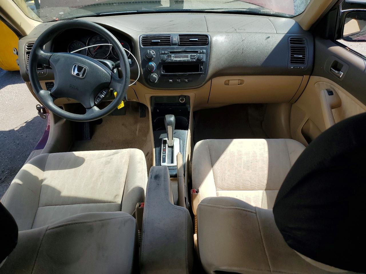 2003 Honda Civic Lx Burgundy vin: JHMES16503S000080