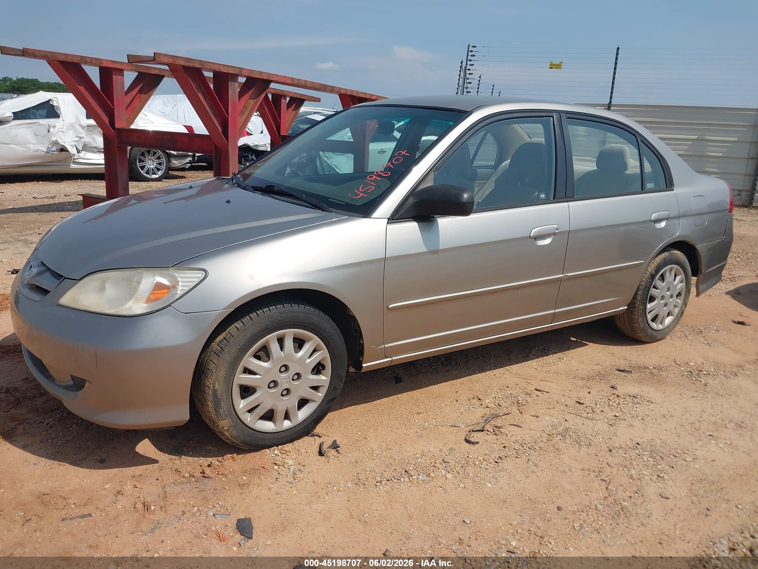 2004 Honda Civic Lx Silver vin: JHMES16504S000436