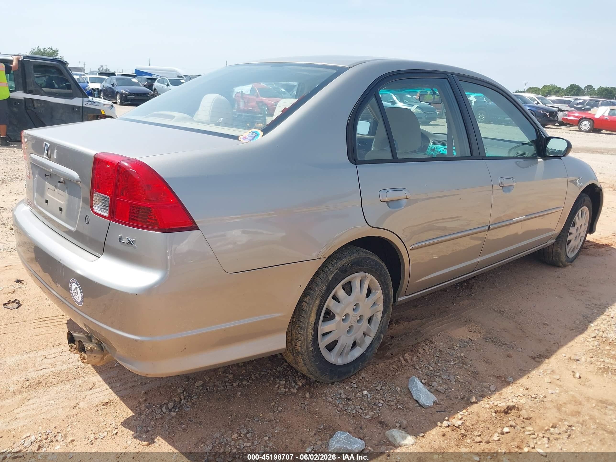 2004 Honda Civic Lx Silver vin: JHMES16504S000436