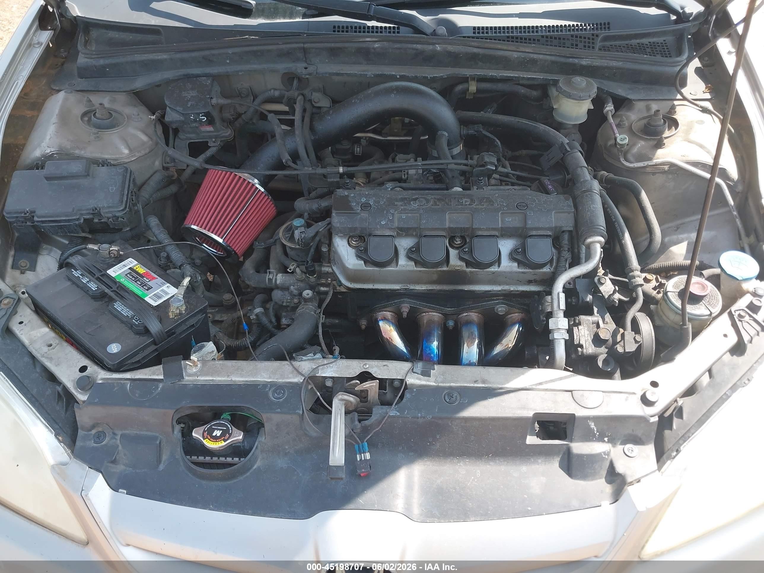 2004 Honda Civic Lx Silver vin: JHMES16504S000436