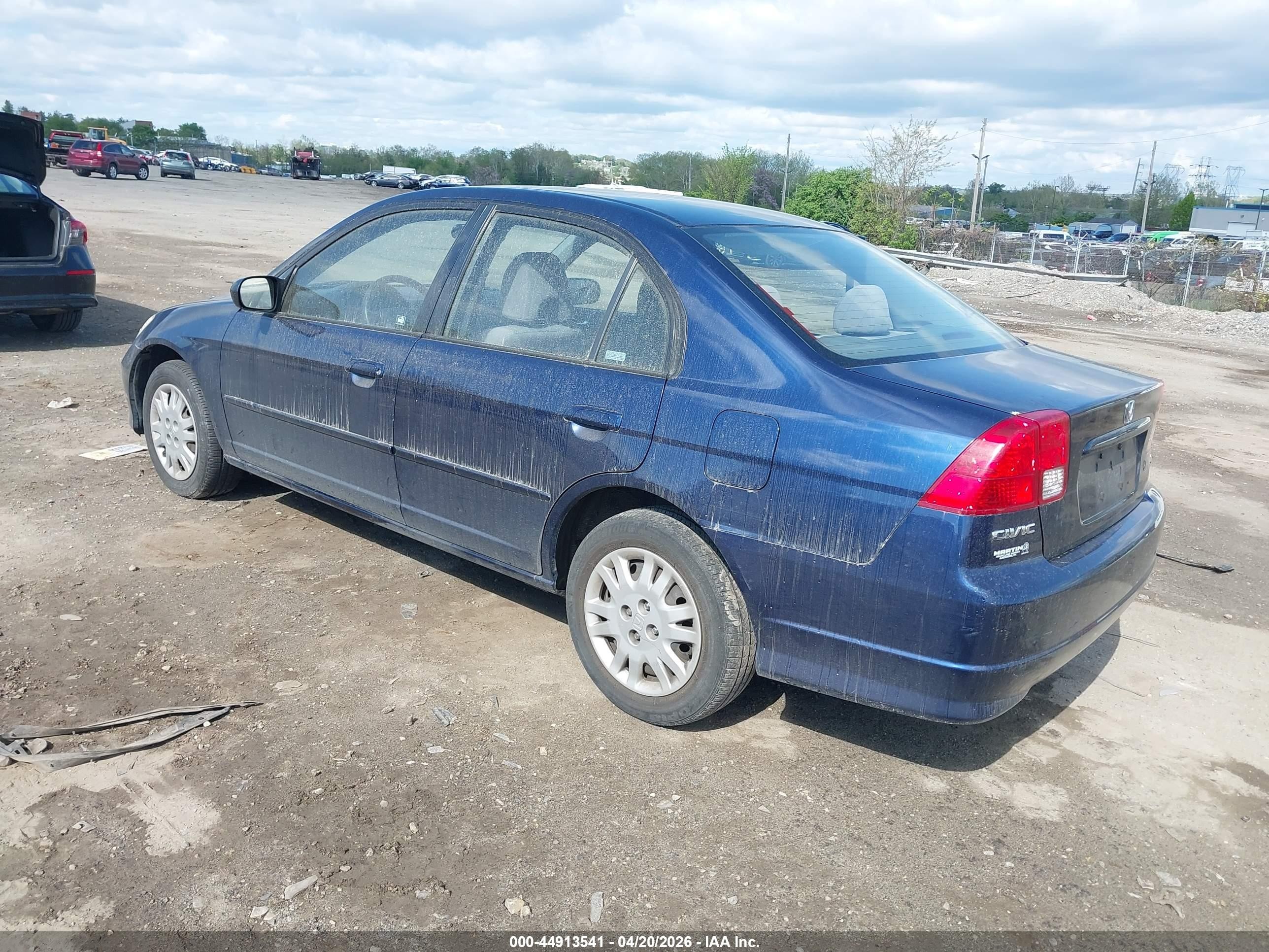 2005 Honda Civic Lx Blue vin: JHMES16505S001636